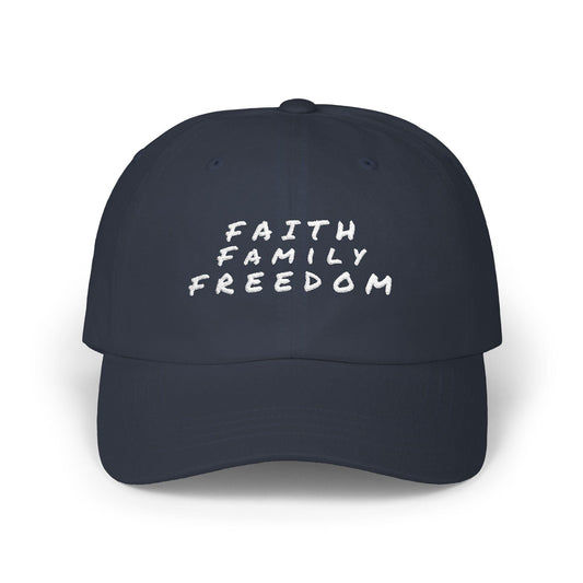 Embroidered Dad Cap: Faith Family Freedom, Patriotic Baseball Hat
