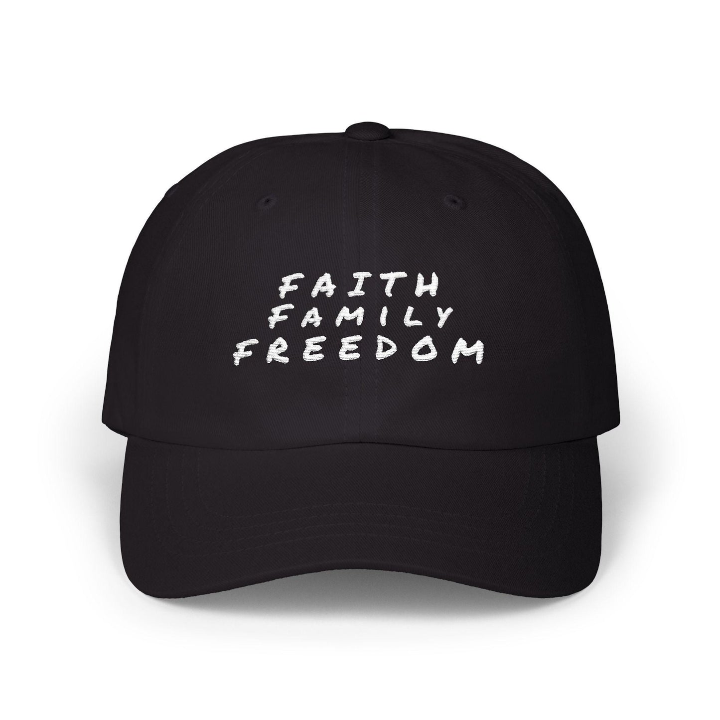 Embroidered Dad Cap: Faith Family Freedom, Patriotic Baseball Hat