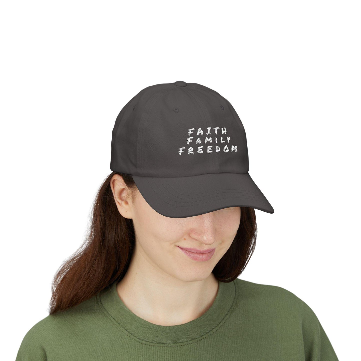 Embroidered Dad Cap: Faith Family Freedom, Patriotic Baseball Hat