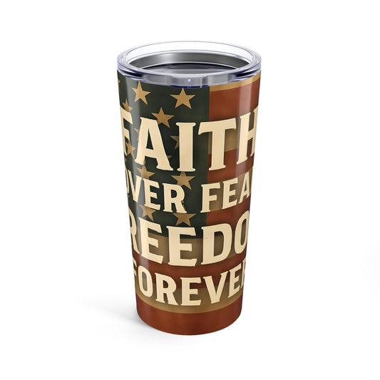 Faith Over Fear Tumbler: Christian Stainless Steel Travel Mug