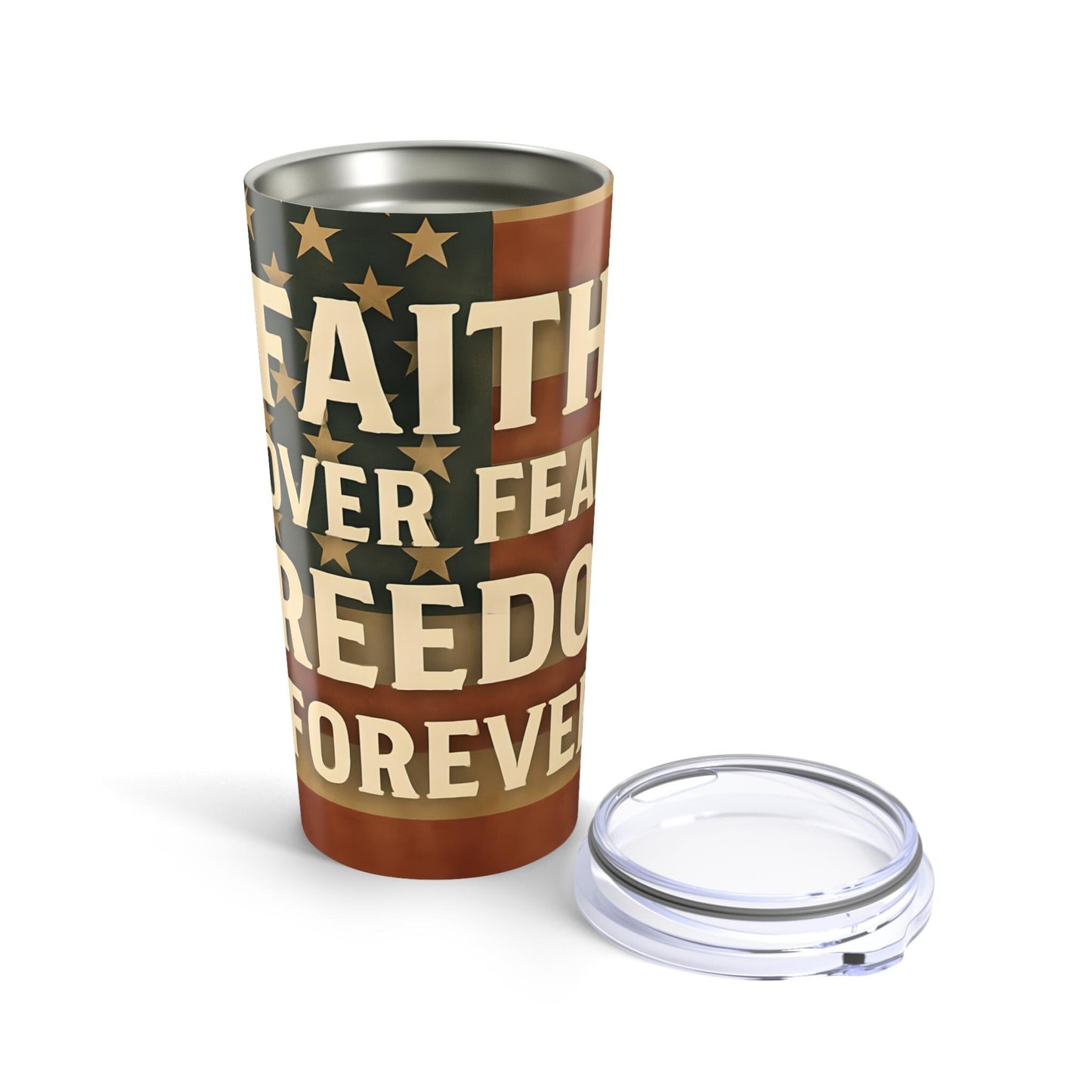 Faith Over Fear Tumbler: Christian Stainless Steel Travel Mug