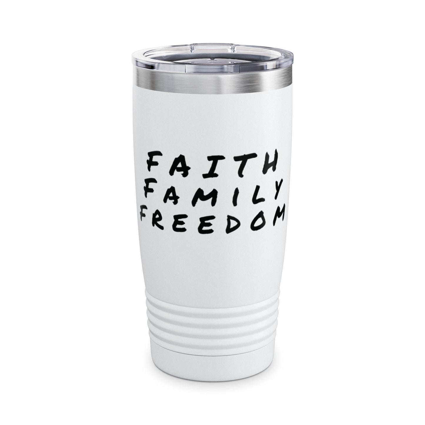 Faith, Family, Freedom Tumbler: 20oz Insulated Stainless Steel Travel Mug