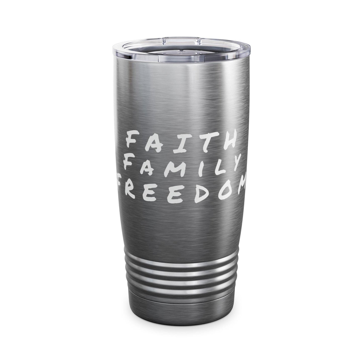 Faith, Family, Freedom Tumbler: 20oz Insulated Stainless Steel Travel Mug