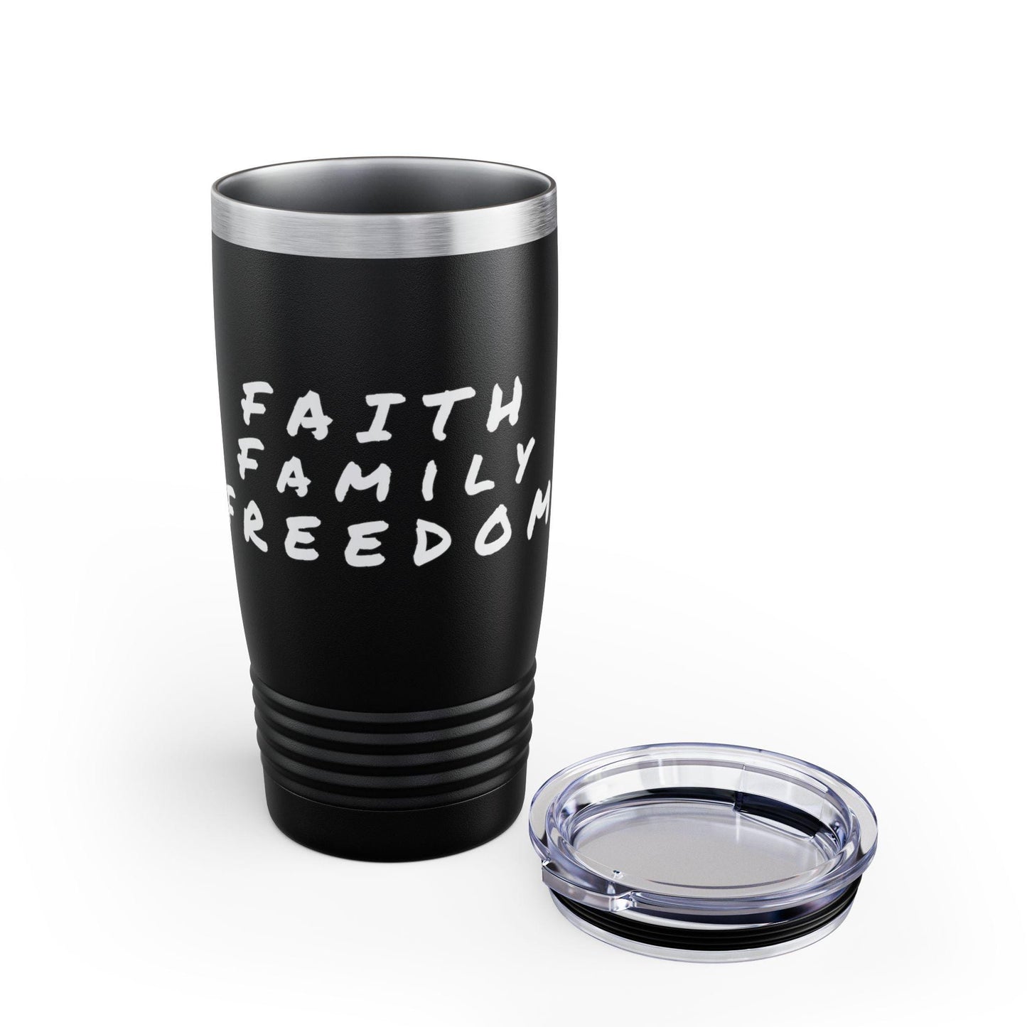 Faith, Family, Freedom Tumbler: 20oz Insulated Stainless Steel Travel Mug