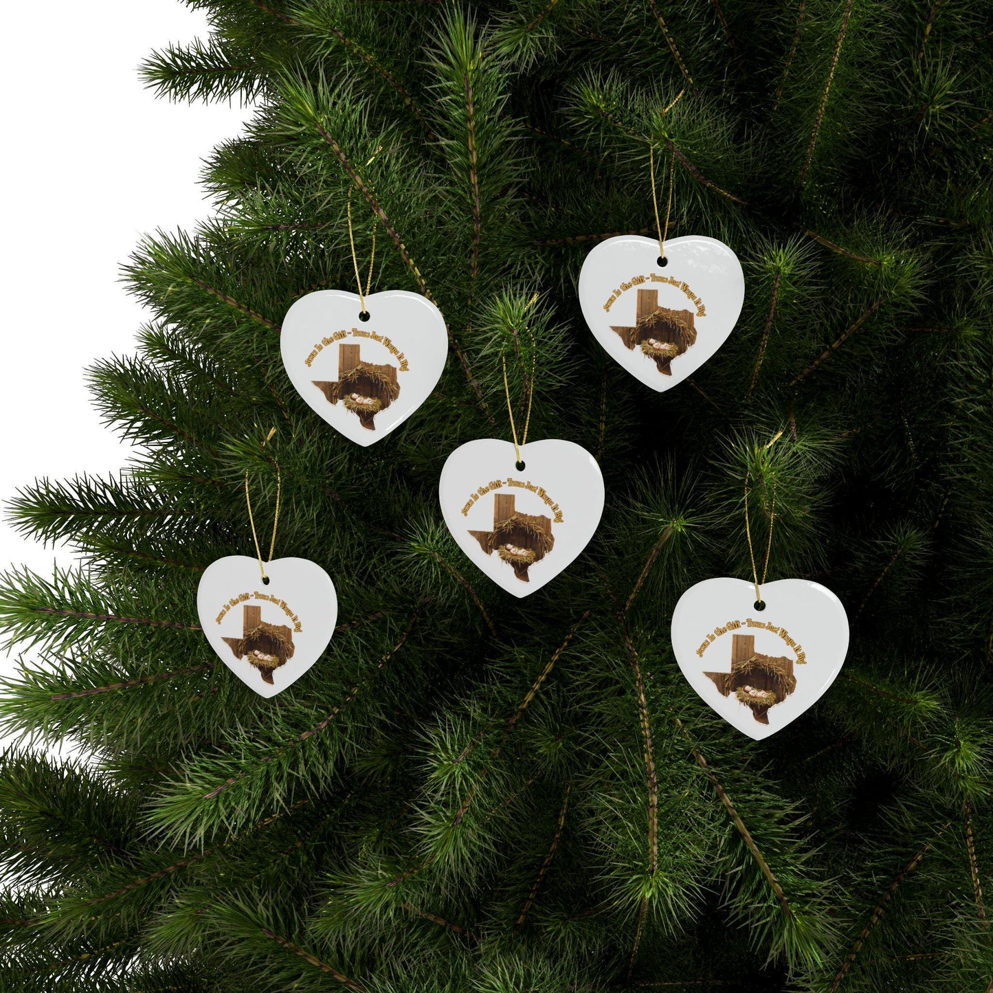 Jesus is the Gift Texas Ornament: Religious Christmas Decor
