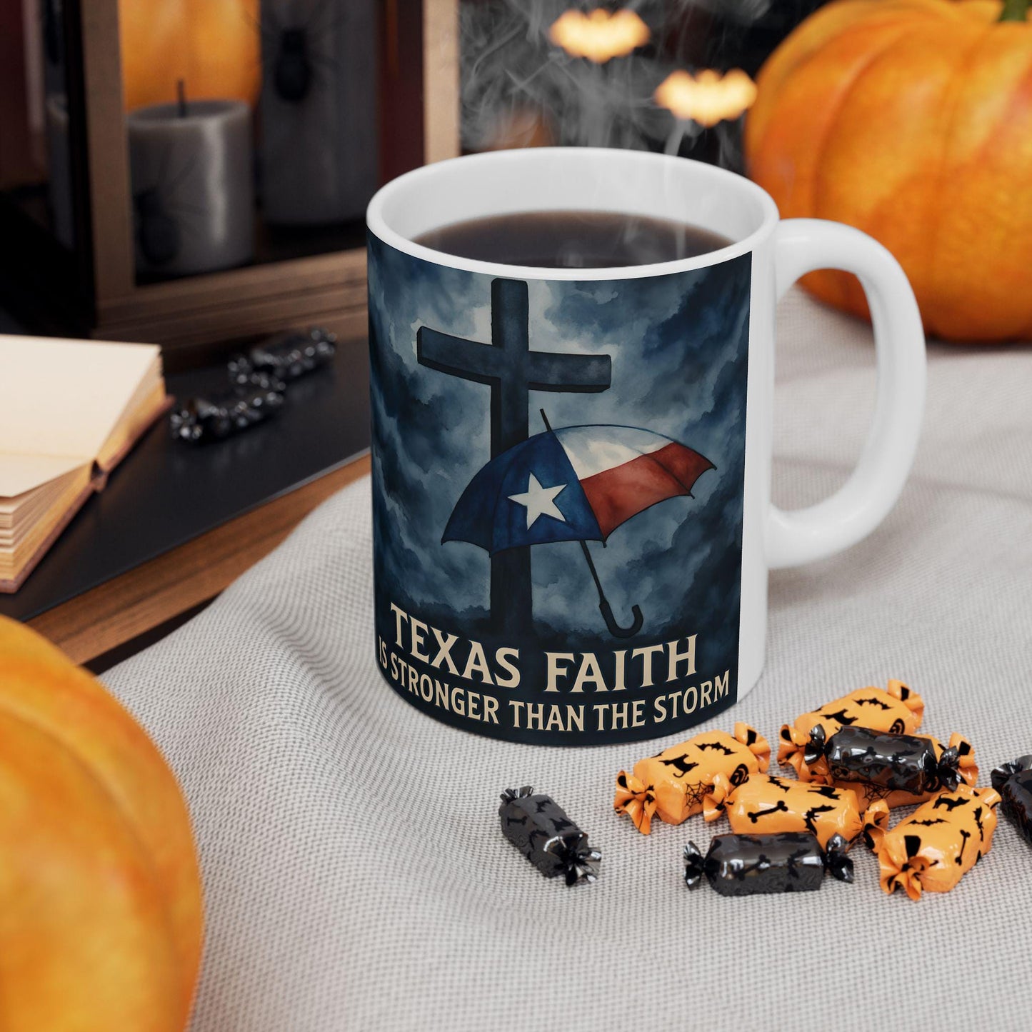 Texas Faith Ceramic Mug: Inspirational Christian Coffee Cup