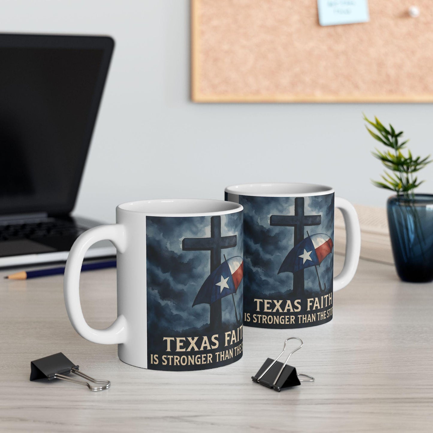 Texas Faith Ceramic Mug: Inspirational Christian Coffee Cup