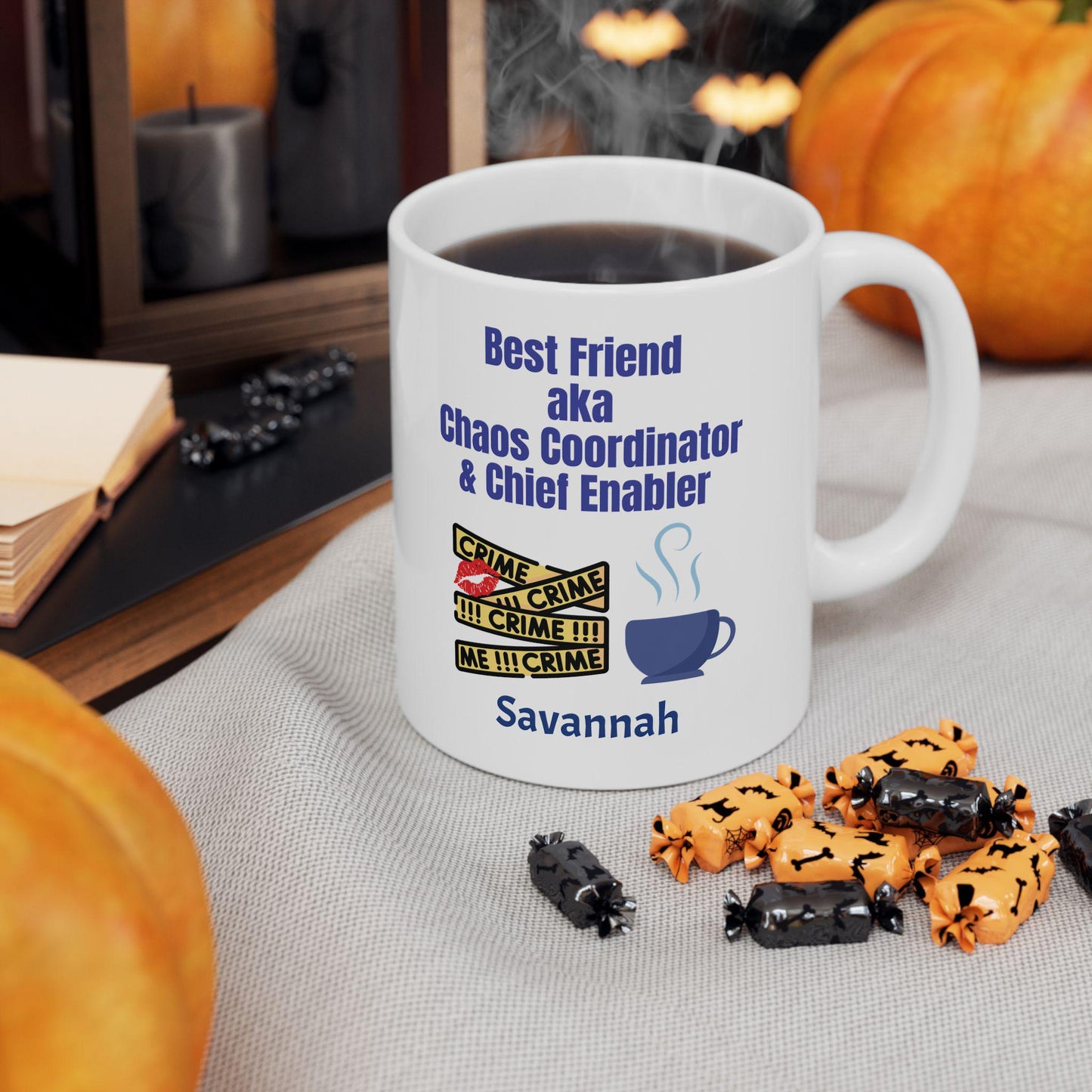 Funny Best Friend Ceramic Mug, Humor Chaos Coordinator Chief Enabler Gift, Coffee Cup, Tea Mug, Sarcastic Coworker Gift, Office Mug
