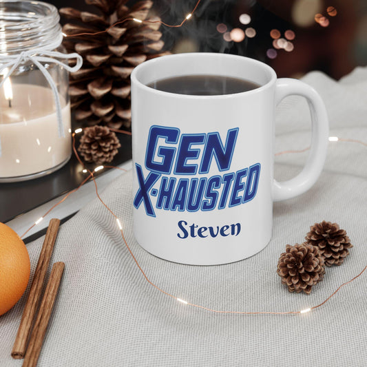 Gen X-Hausted Ceramic Coffee Mug: Funny Sarcastic Office Humor