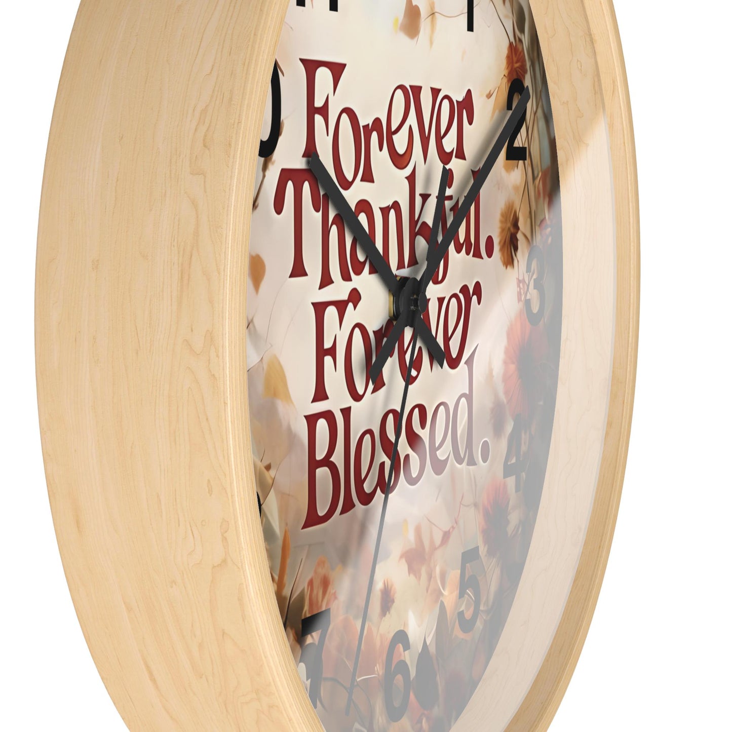 Thankful Blessed Wall Clock: Inspirational Religious Home Decor