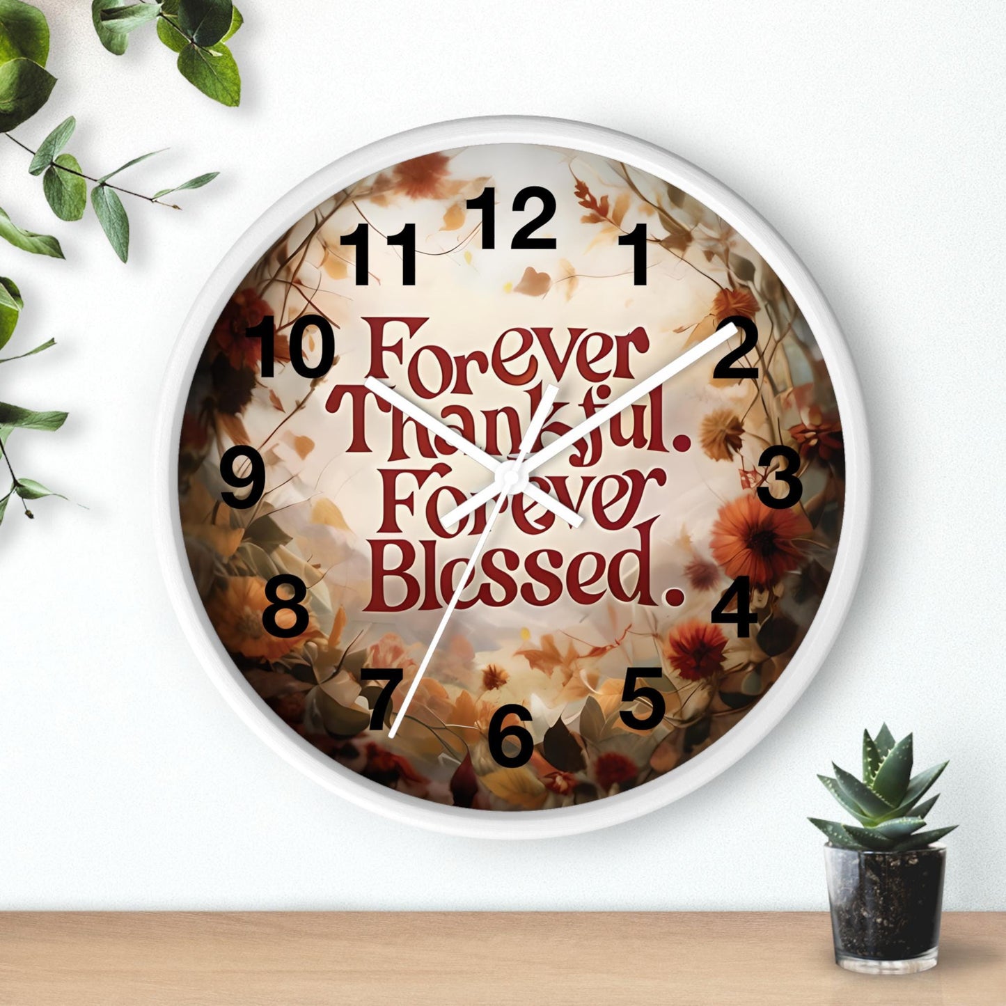 Thankful Blessed Wall Clock: Inspirational Religious Home Decor