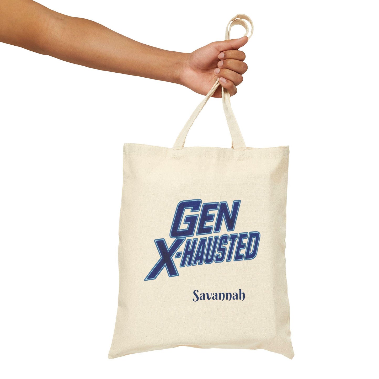 Gen X-Hausted Cotton Canvas Tote Bag: Eco-Friendly Everyday Bag
