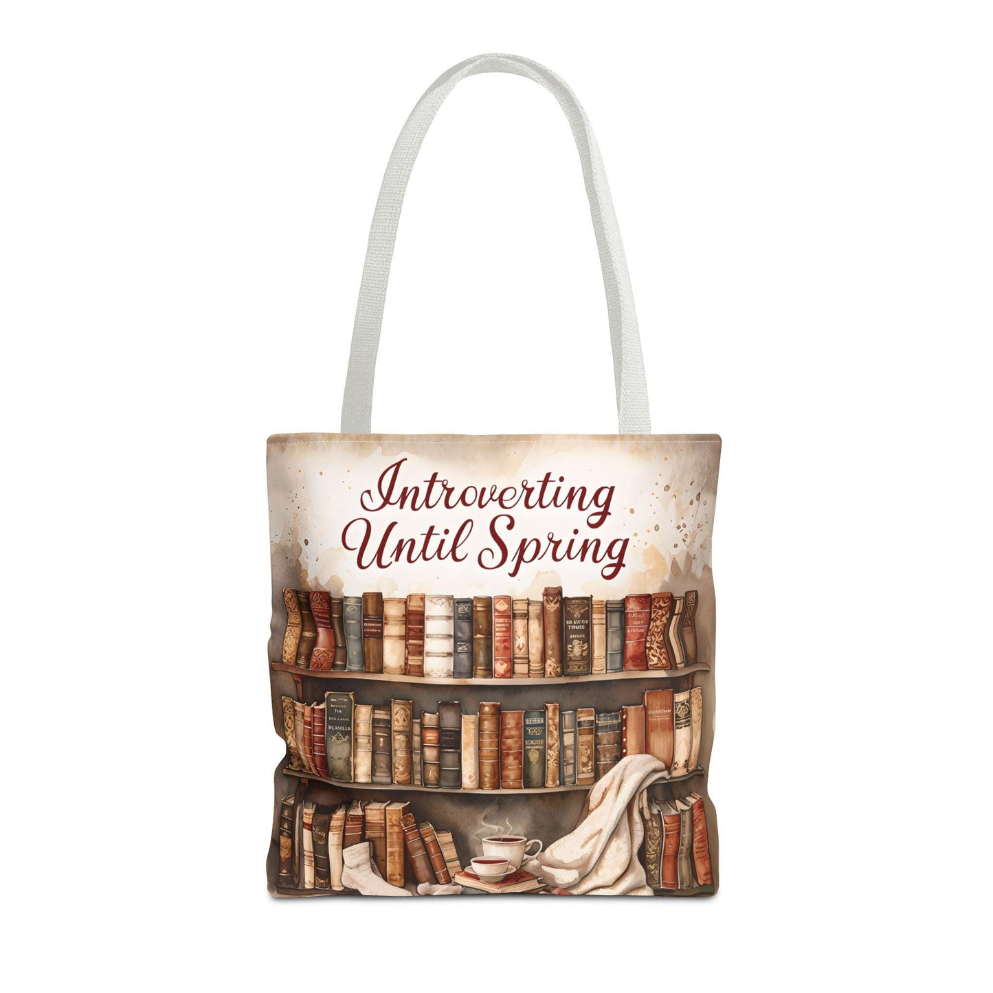 Book Lover Tote Bag: "Introverting Until Spring" Literary Gift