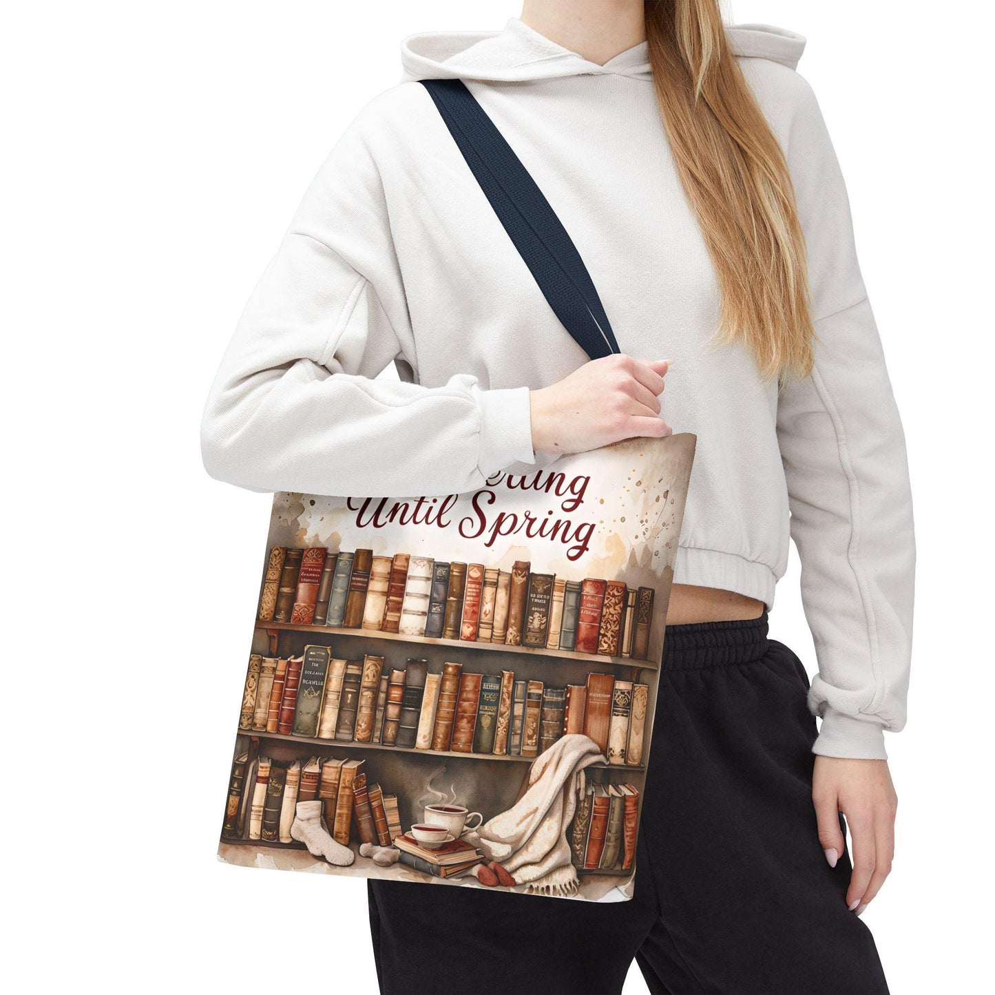 Book Lover Tote Bag: "Introverting Until Spring" Literary Gift