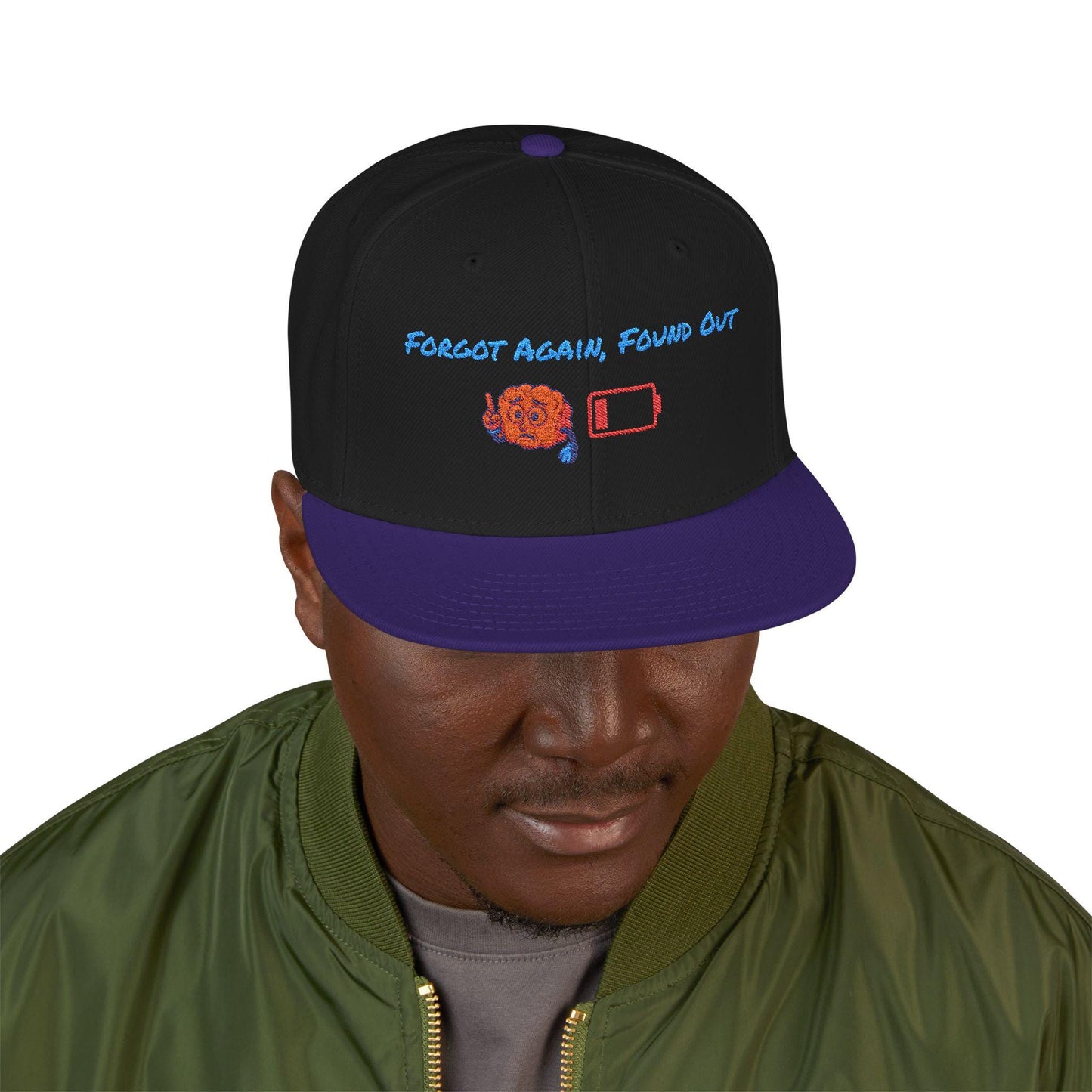 Gen X Humor Embroidered Snapback Hat: Forgot Again Found Out