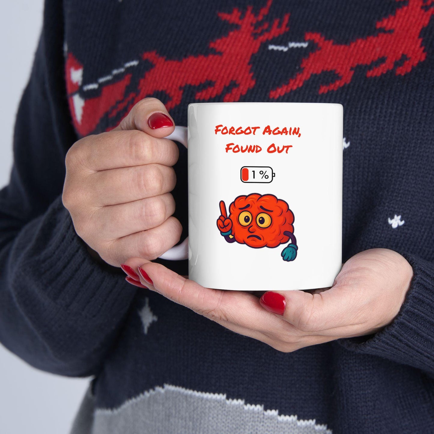 Humorous Gen X Ceramic Mug: "Forgot Again Found Out" Coffee Cup