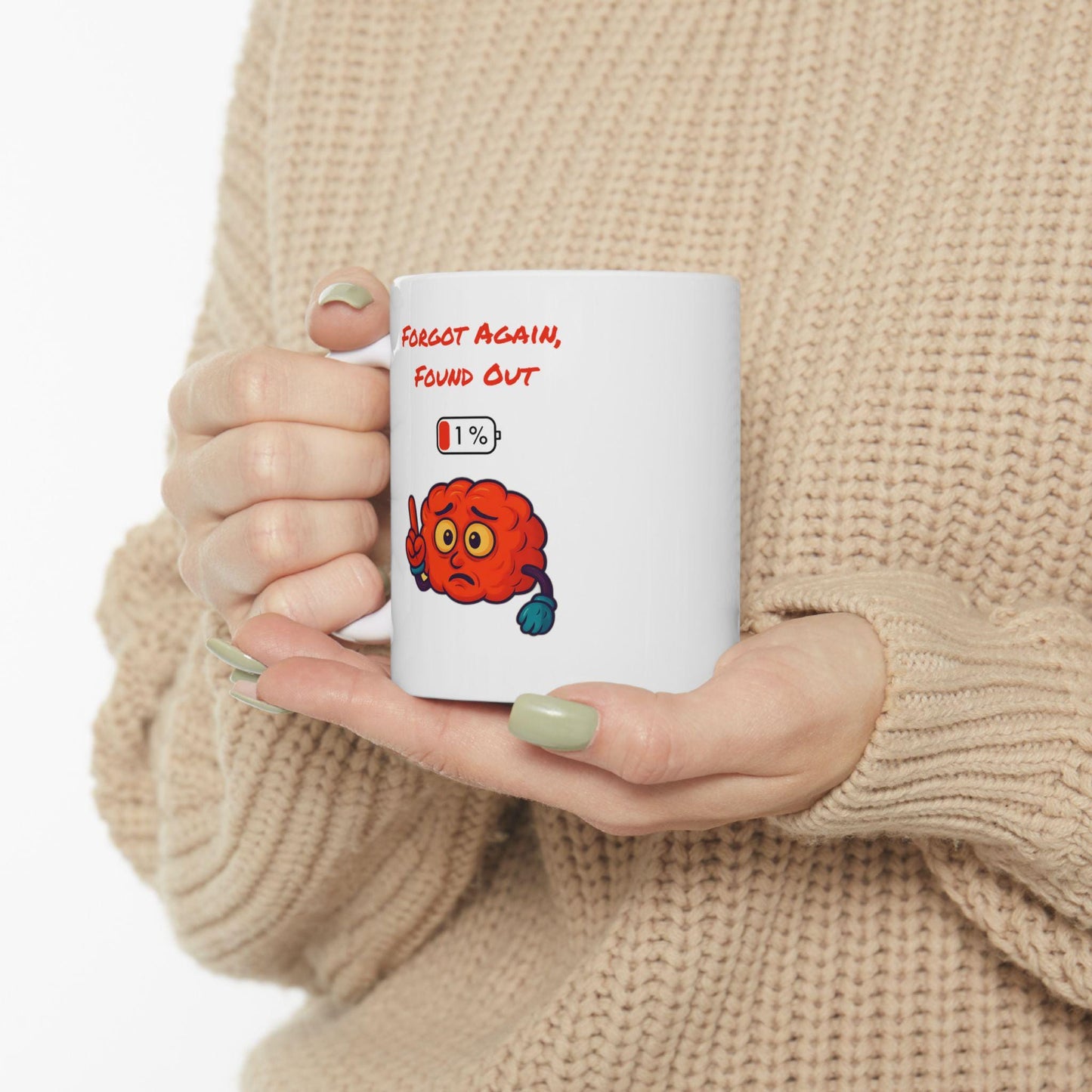 Humorous Gen X Ceramic Mug: "Forgot Again Found Out" Coffee Cup