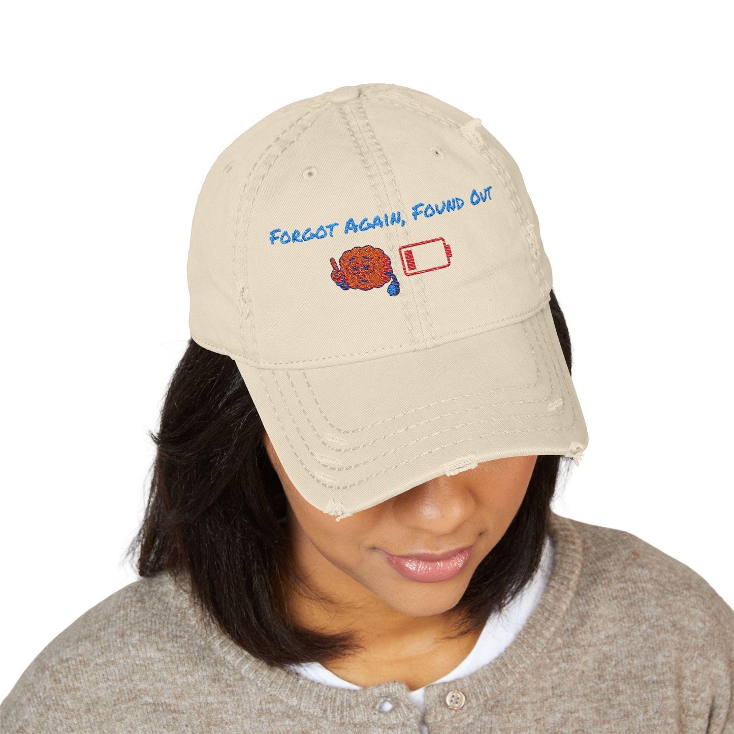 Embroidered Distressed Dad Hat: Gen X Humor, Vintage Style