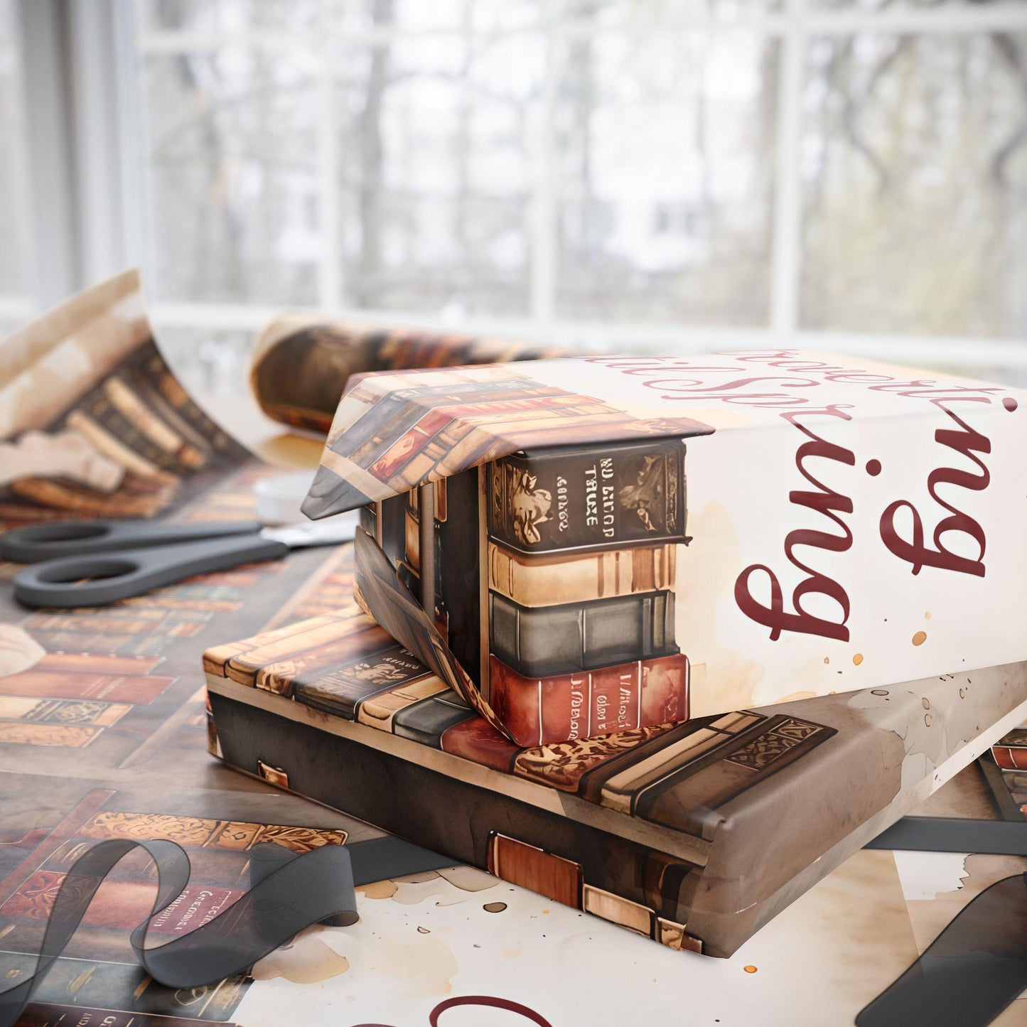 Book-Themed Wrapping Paper: 90gsm Fine Art Paper, Gift Wrap for Book Lovers