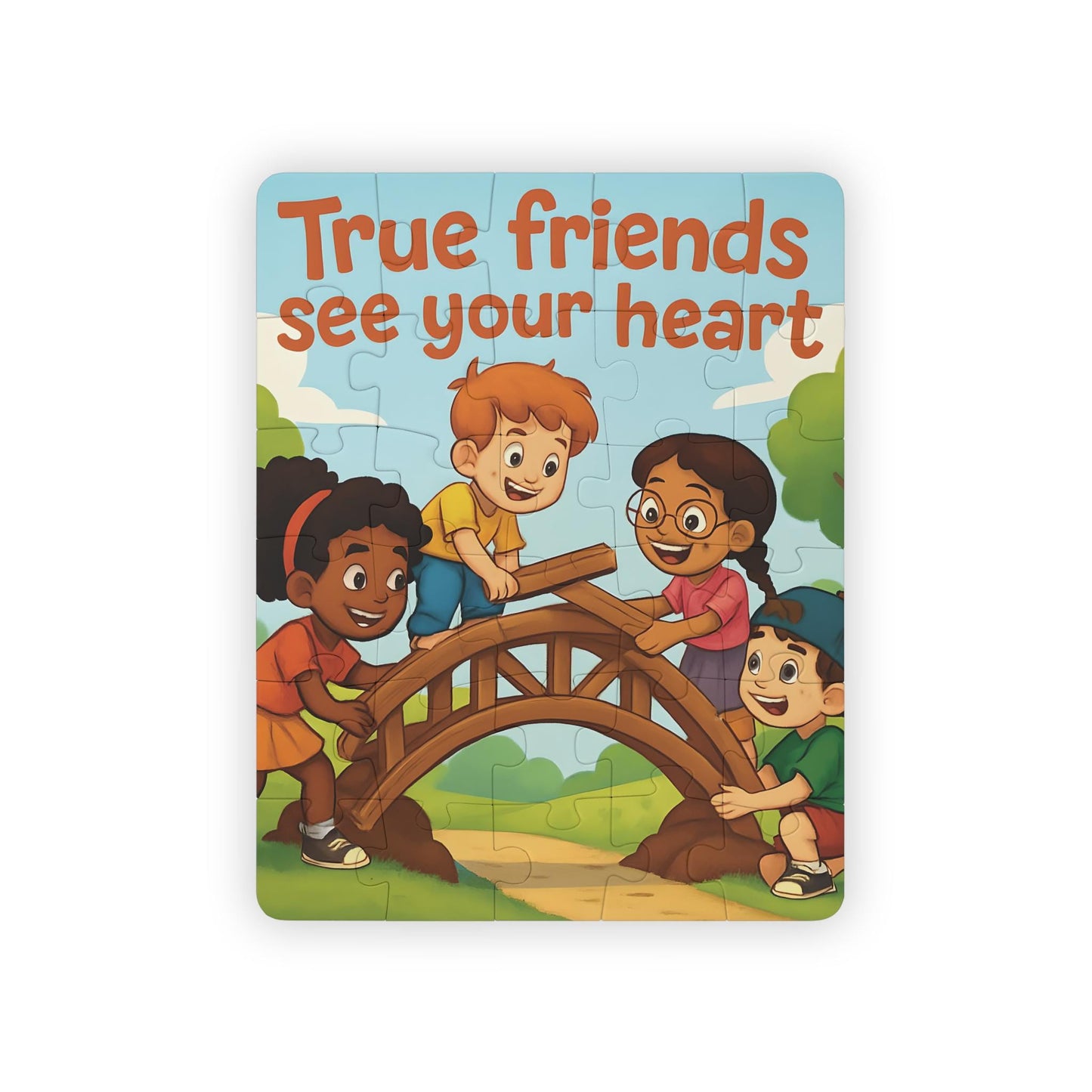 30-Piece Kids' Jigsaw Puzzle: True Friends See Your Heart