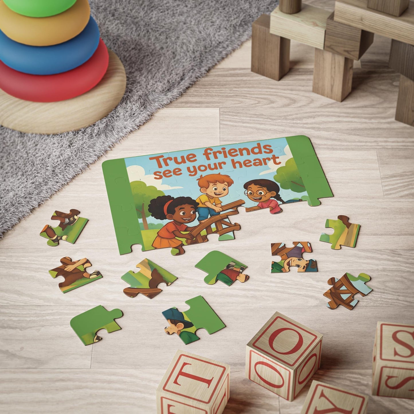 30-Piece Kids' Jigsaw Puzzle: True Friends See Your Heart