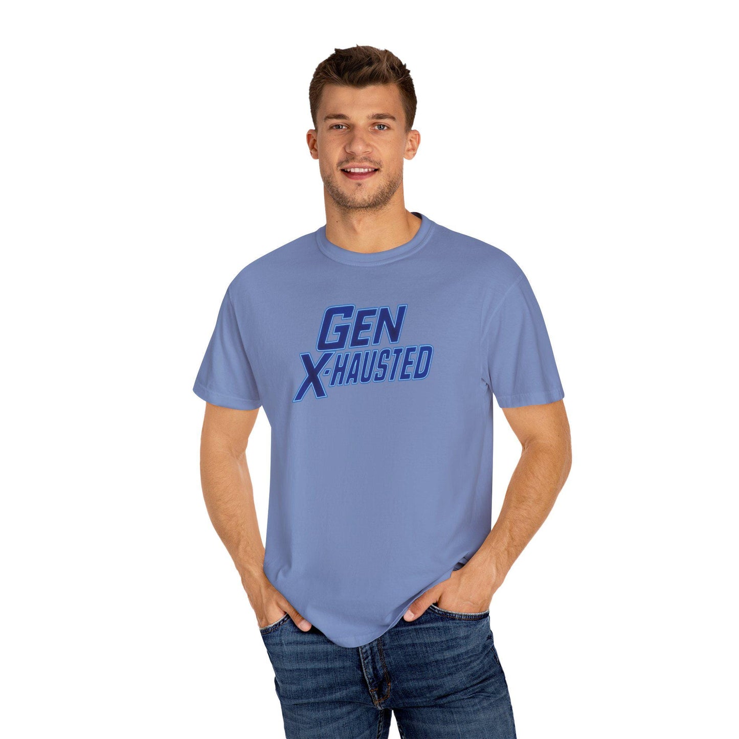 Gen X-Hausted T-Shirt: Vintage Style Gen X Humor Tee