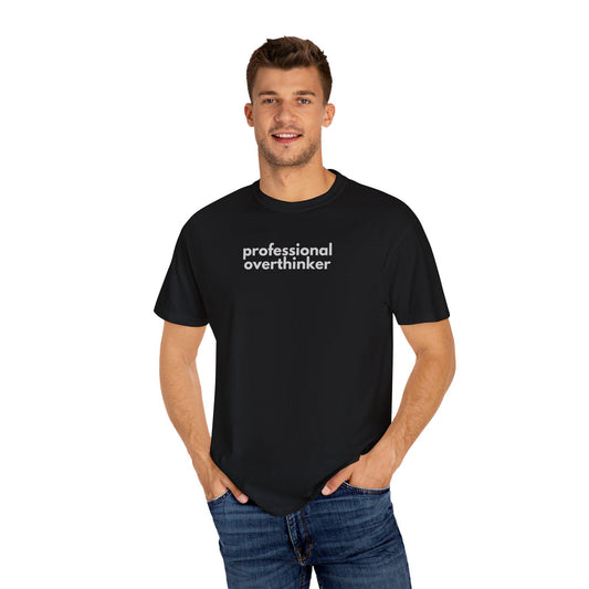 Professional Overthinker T-Shirt: Gen X Humor, Sarcastic Vintage Style Tee
