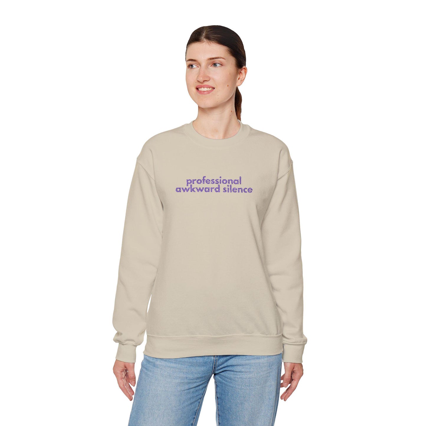 Awkward Silence Sweatshirt: Funny Graphic Crewneck Jumper