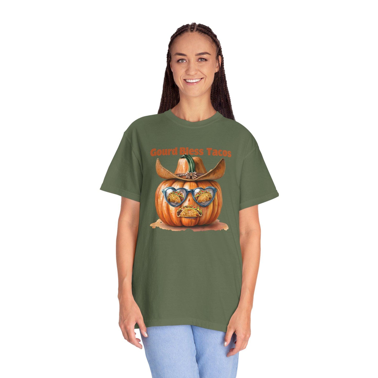 Gourd Bless Tacos T-Shirt: Funny Halloween Graphic Tee