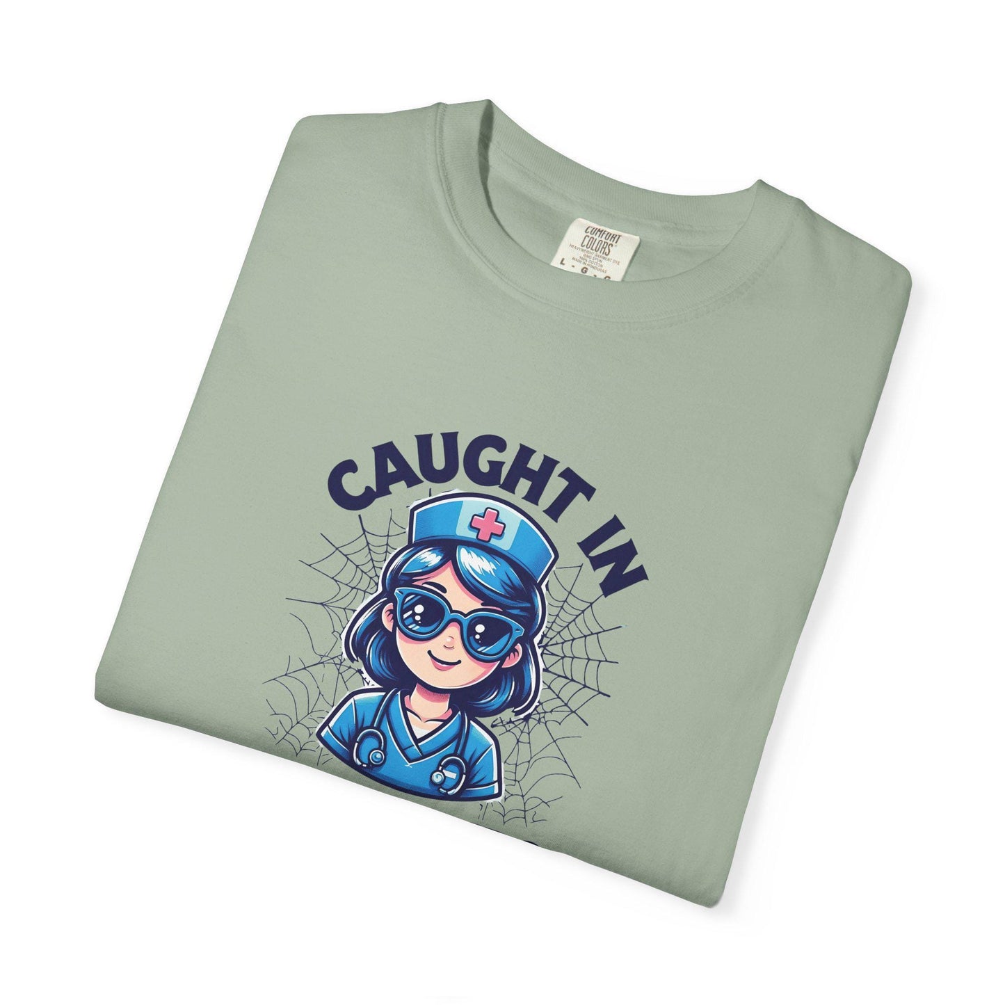 Nurse Humor T-Shirt: "Caught in the Rounds" - Medical Apparel
