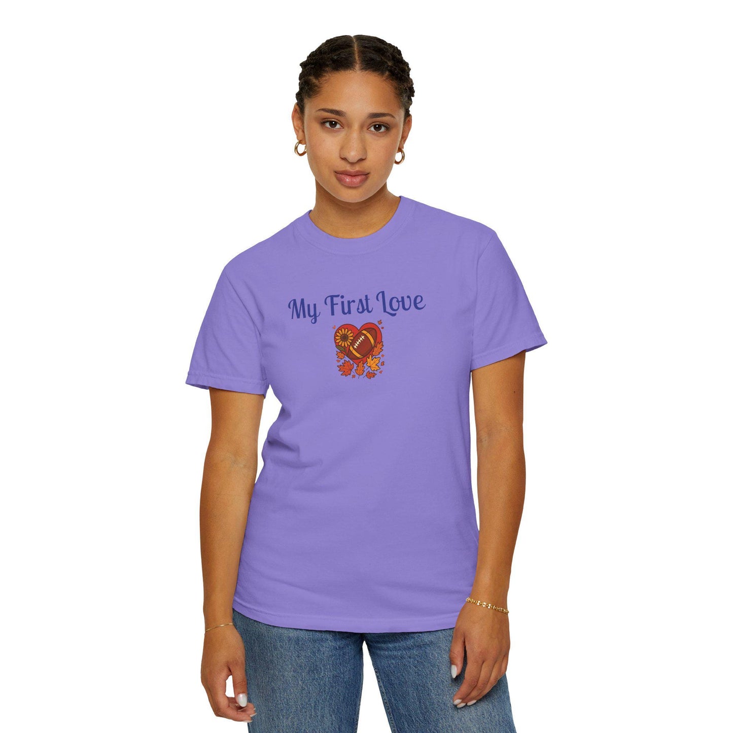 My First Love Football T-Shirt: Unisex Fall Game Day Tee