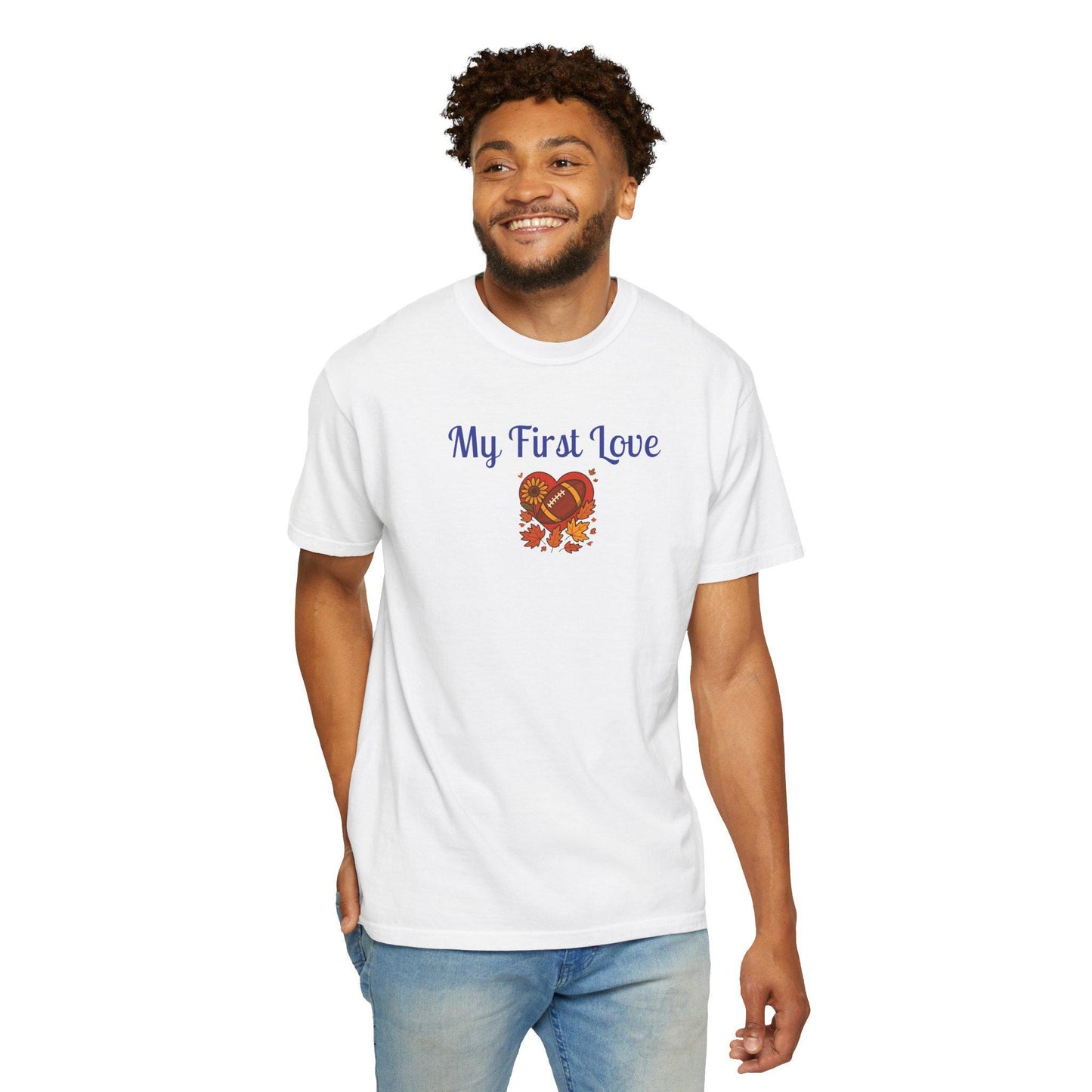 My First Love Football T-Shirt: Unisex Fall Game Day Tee