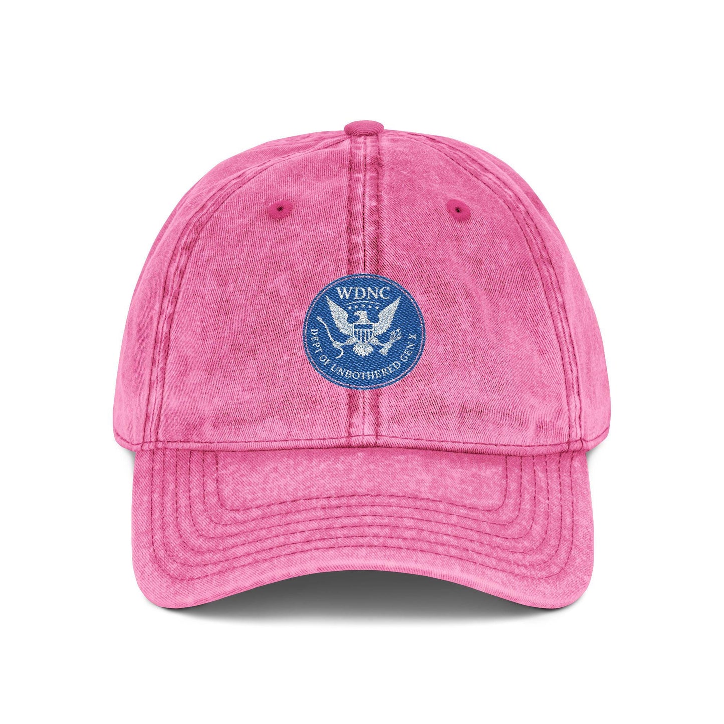 Embroidered Vintage Cap, WDNC Dept of Unbothered Gen X Humor, Funny Hat, Retro Baseball Cap, Distressed Dad Cap, Hipster Cap