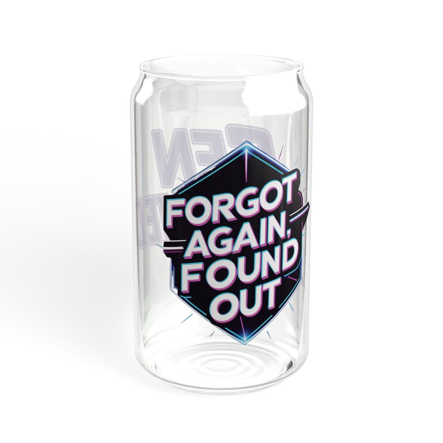 Gen X-Hausted Sipper Glass: 16oz Tempered Glass with Bamboo Lid