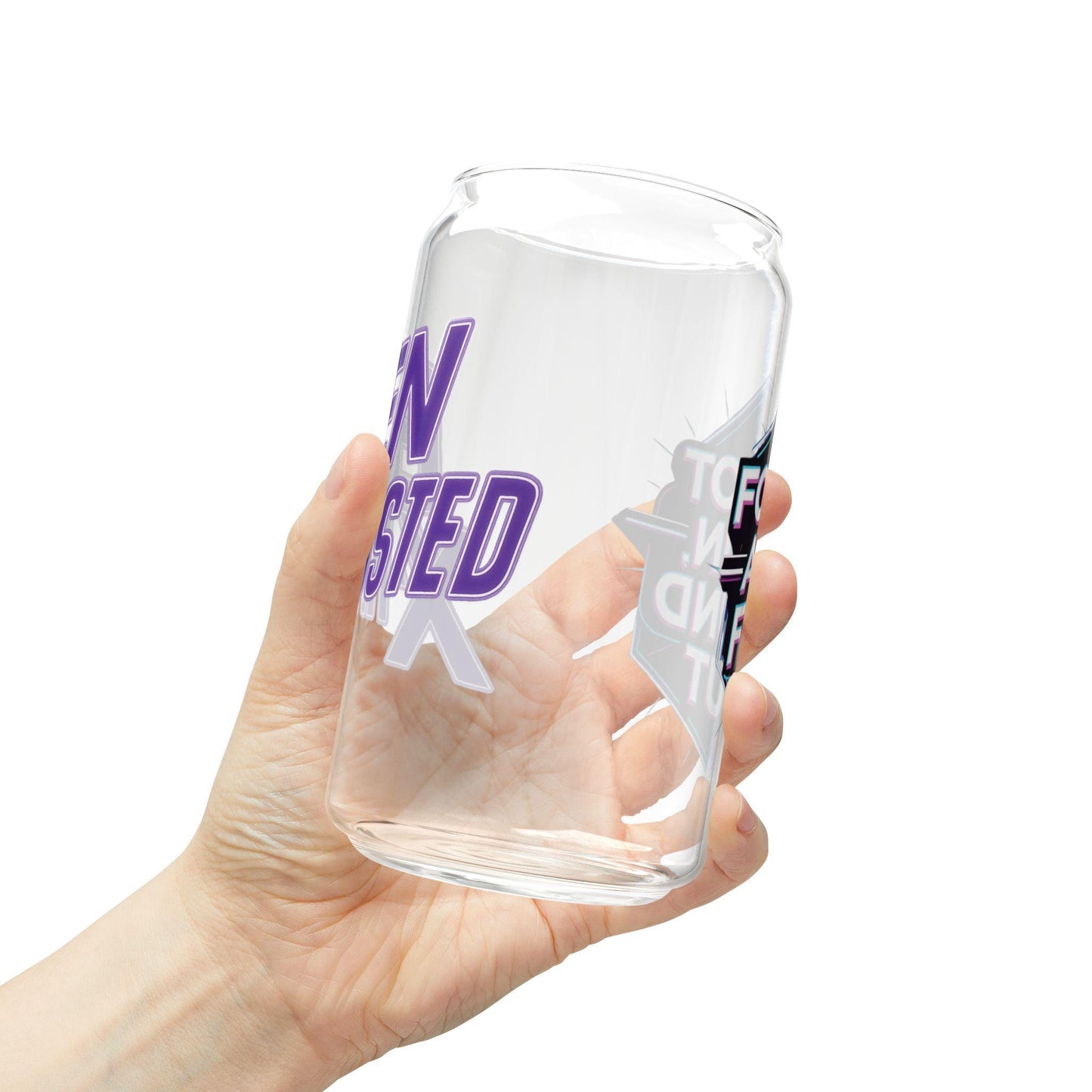 Gen X-Hausted Sipper Glass: 16oz Tempered Glass with Bamboo Lid