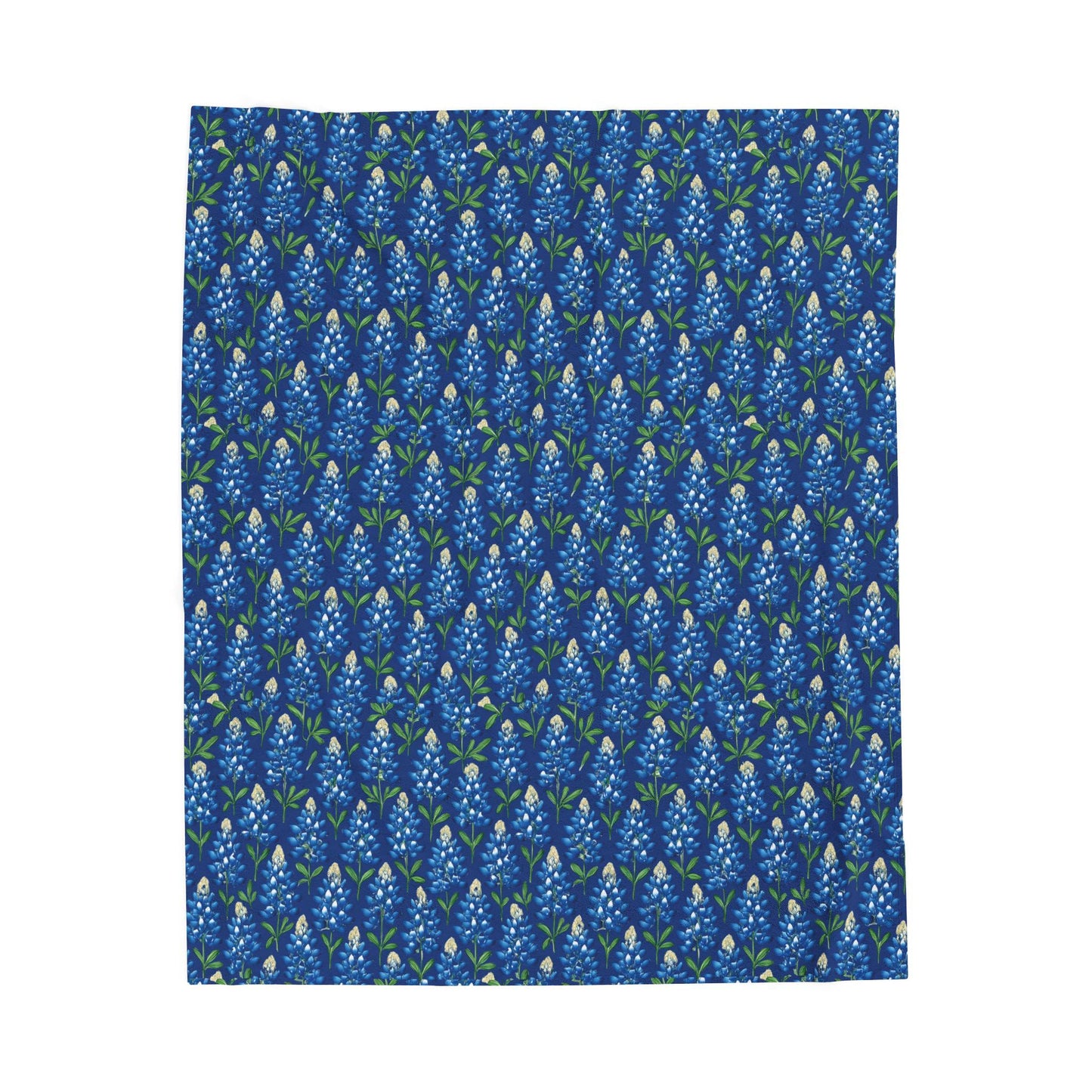 Texas Bluebonnet Velveteen Plush Blanket: Floral Home Decor Throw