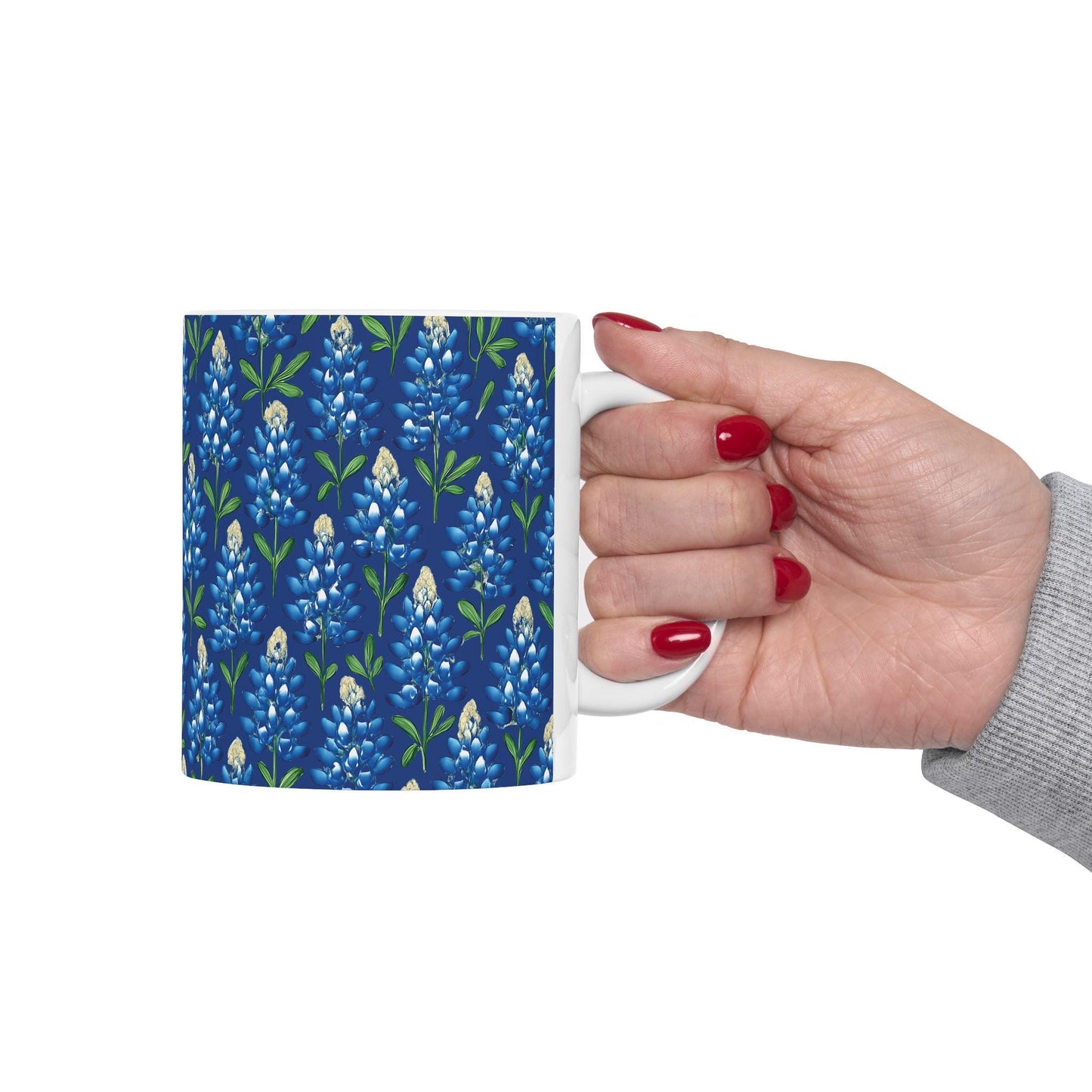Texas Bluebonnet Ceramic Mug: Floral Coffee Cup, Southwestern Drinkware
