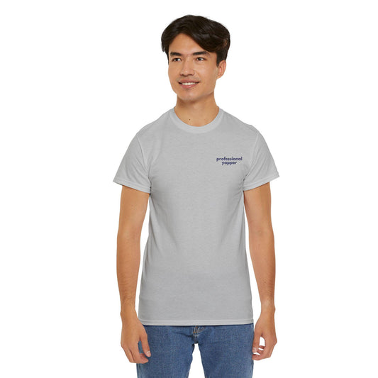 Professional Yapper Embroidered T-Shirt: Gen X Humor, Heavy Cotton Tee