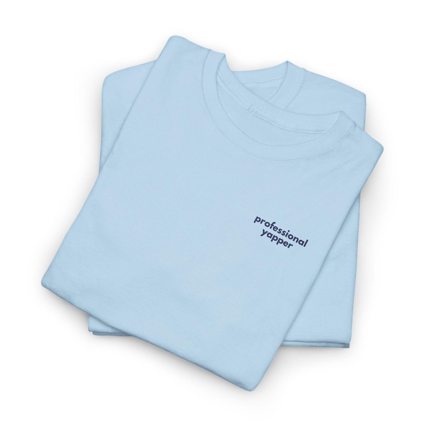 Professional Yapper Embroidered T-Shirt: Gen X Humor, Heavy Cotton Tee