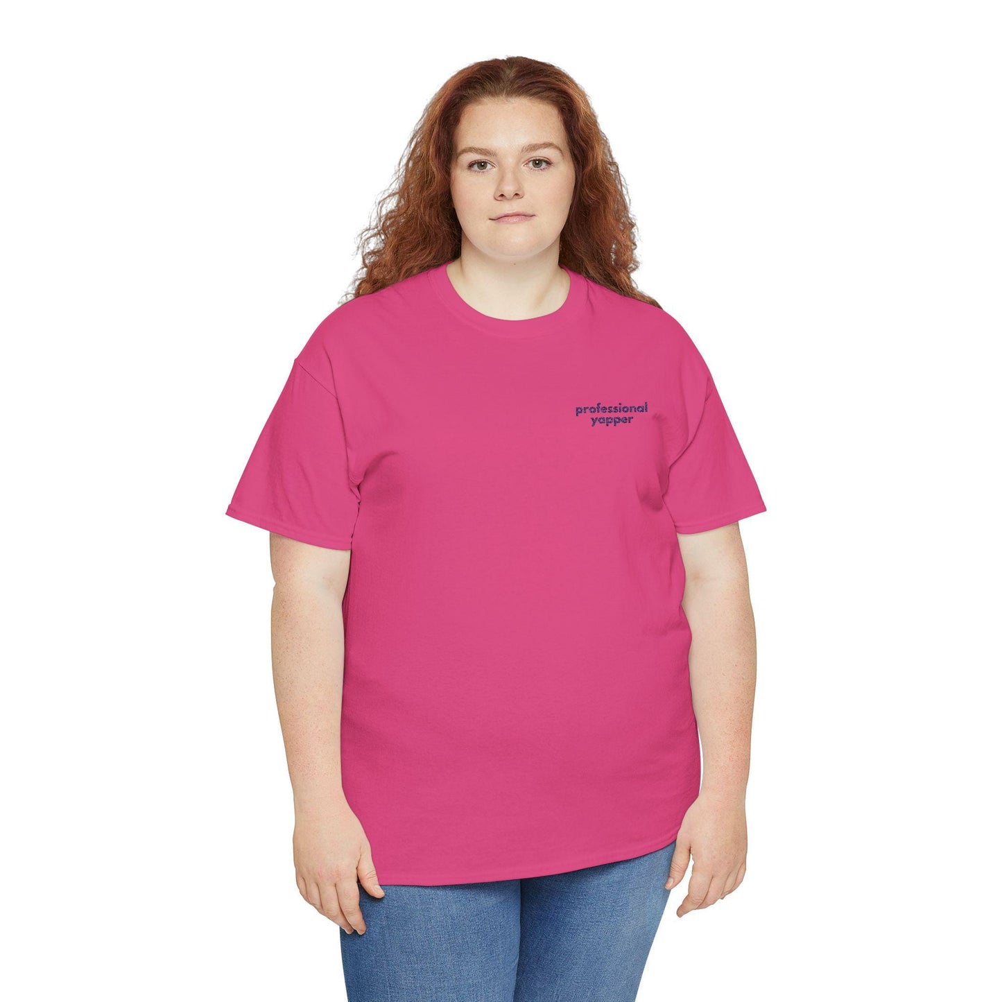 Professional Yapper Embroidered T-Shirt: Gen X Humor, Heavy Cotton Tee