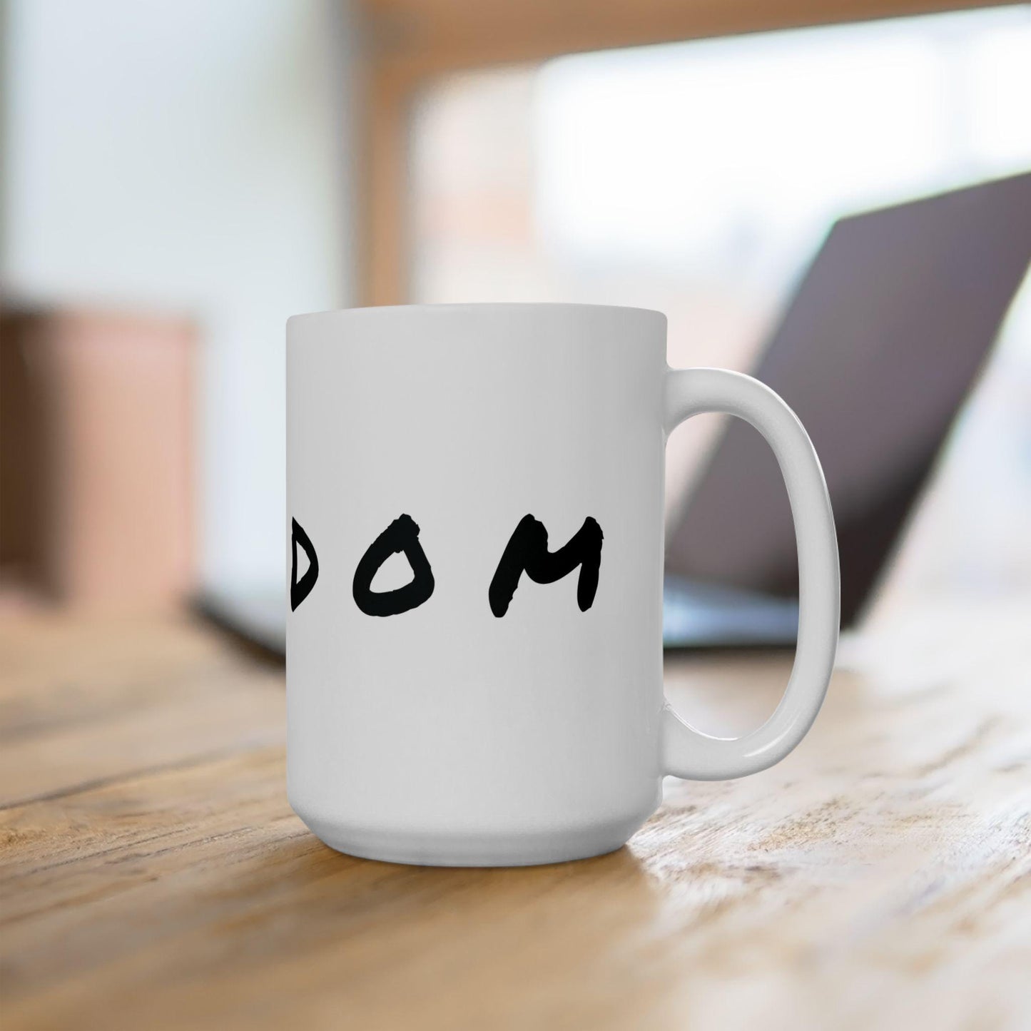 Inspirational 'Freedom' Ceramic Coffee Mug: Unique Home Decor Gift