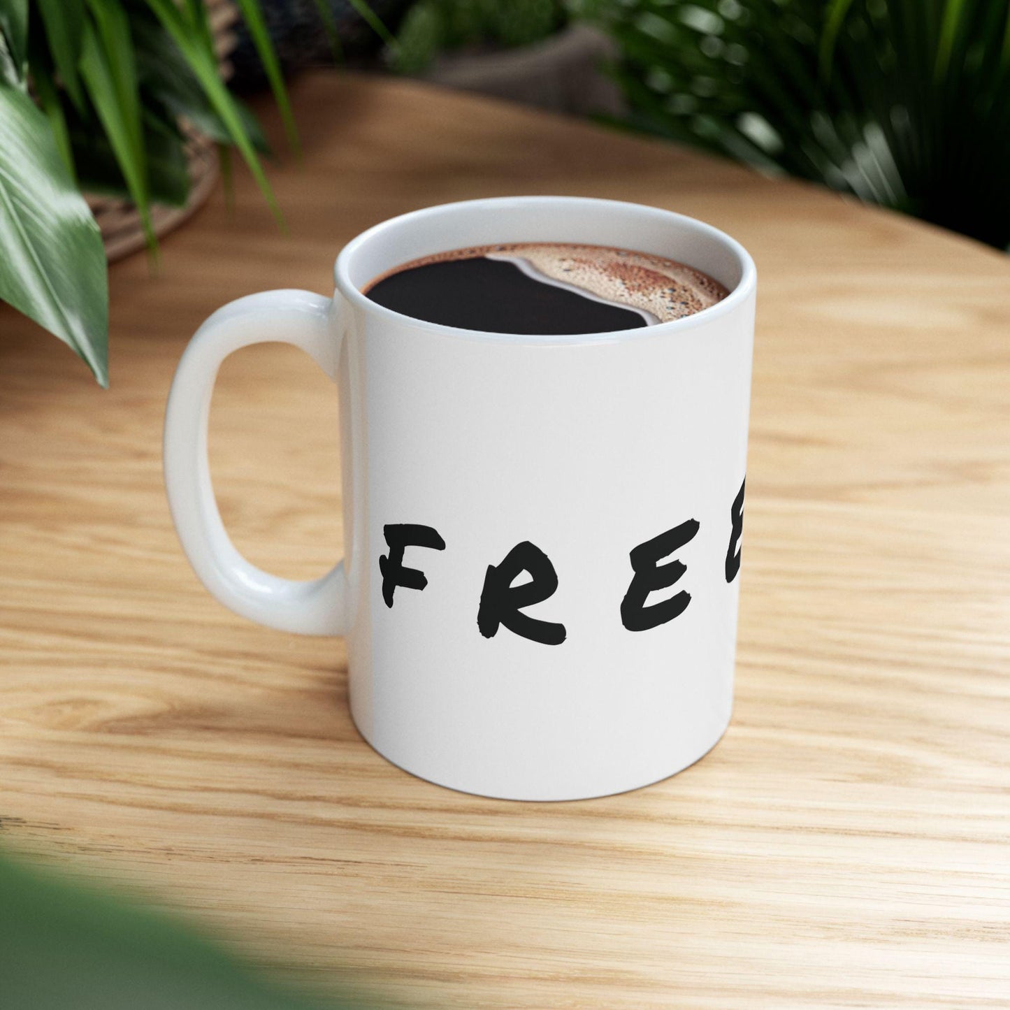 Inspirational 'Freedom' Ceramic Coffee Mug: Unique Home Decor Gift