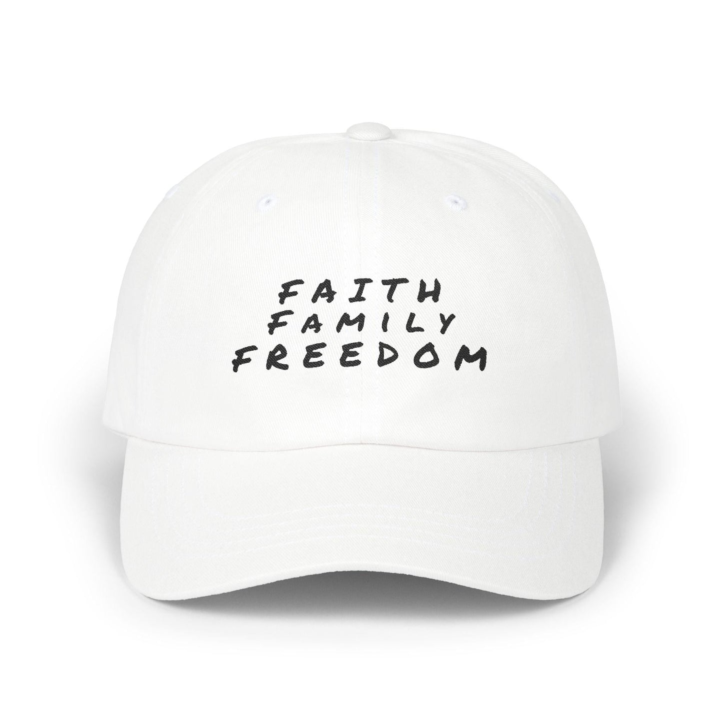 Faith Family Freedom Dad Cap: Patriotic Embroidered Baseball Hat