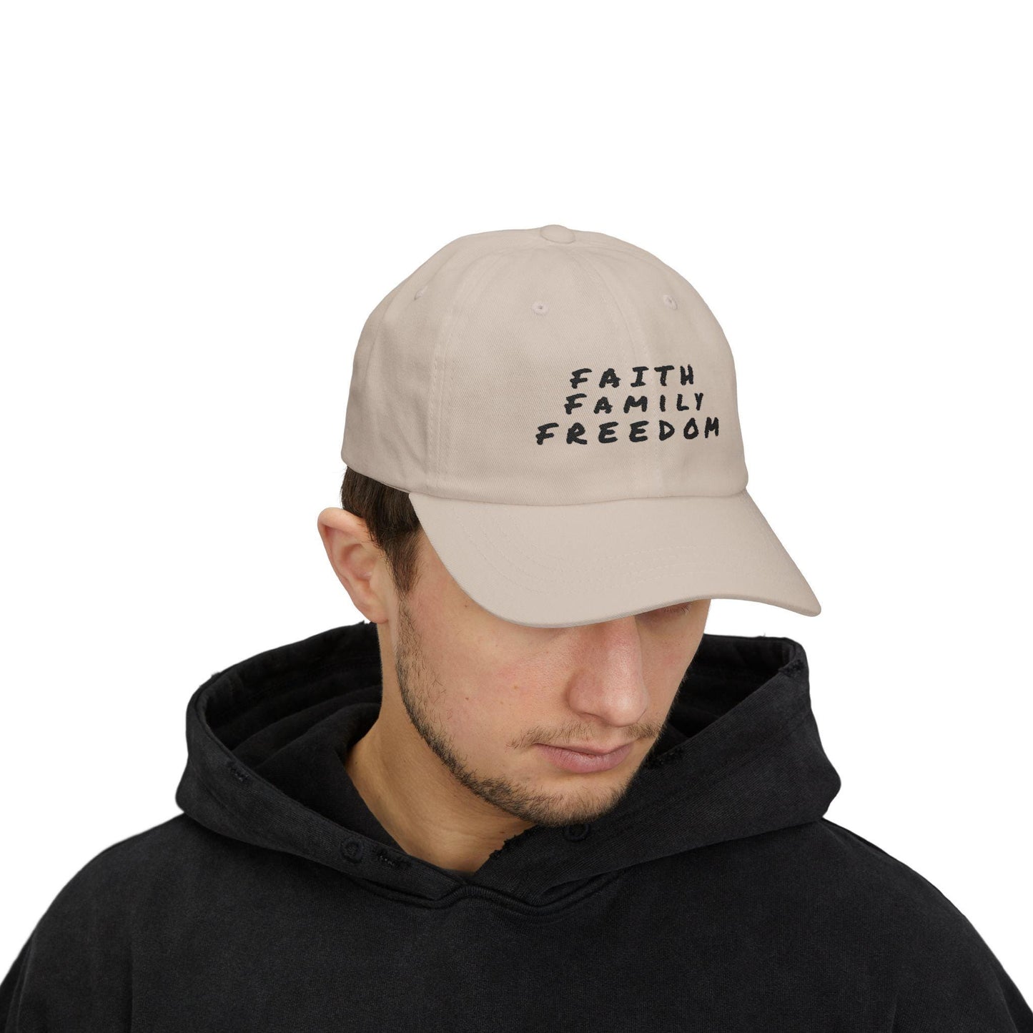 Faith Family Freedom Dad Cap: Patriotic Embroidered Baseball Hat