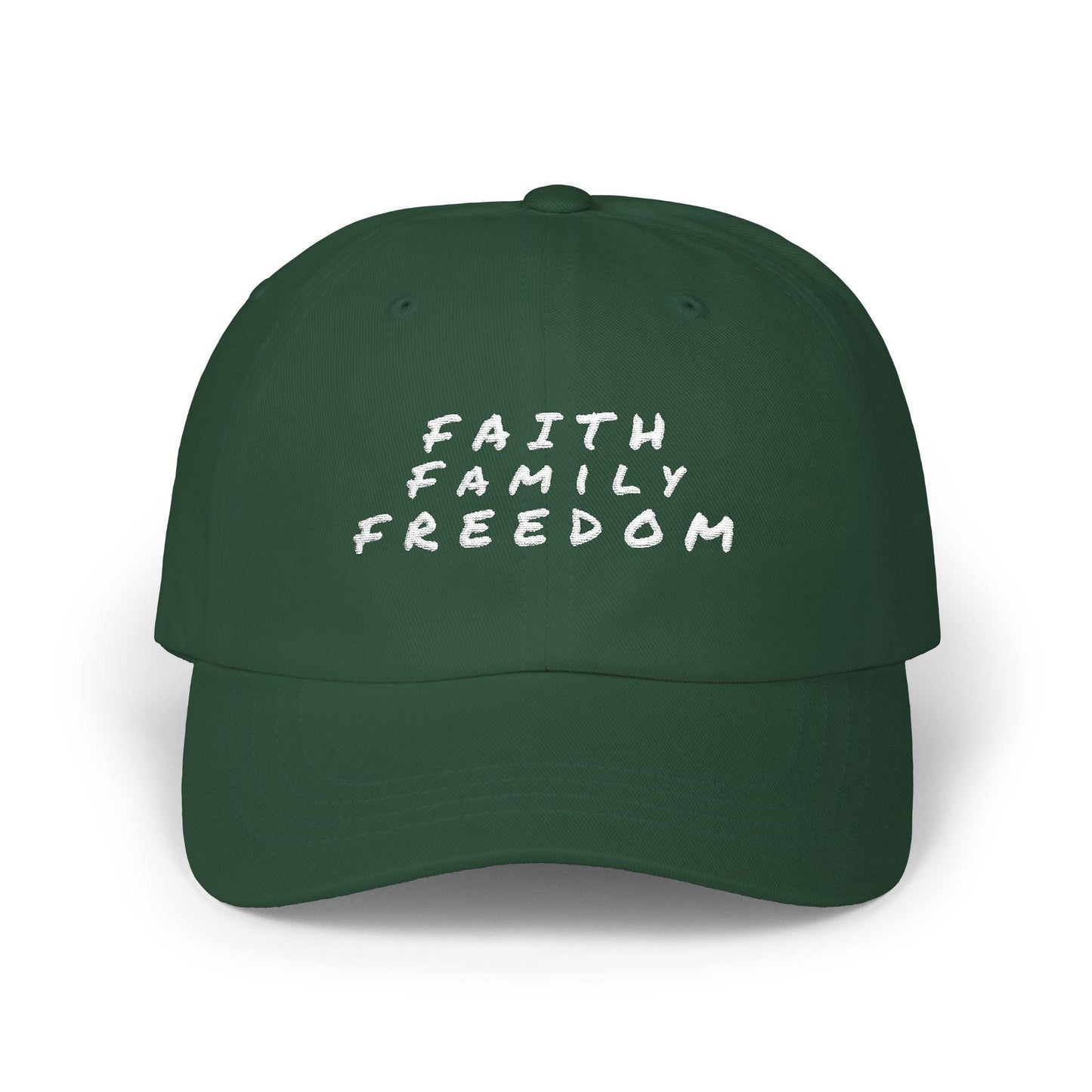 Embroidered Dad Cap: Faith Family Freedom, Patriotic Baseball Hat
