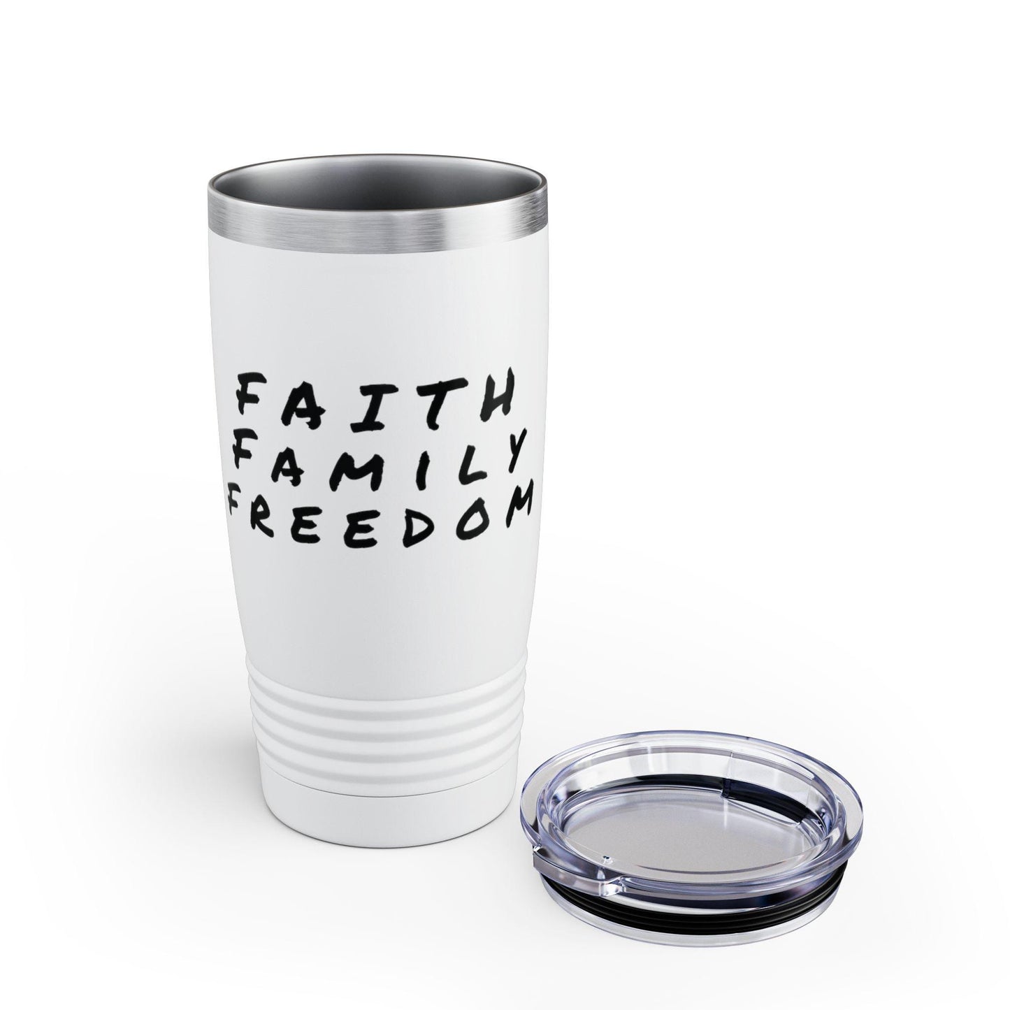 Faith, Family, Freedom Tumbler: 20oz Insulated Stainless Steel Travel Mug