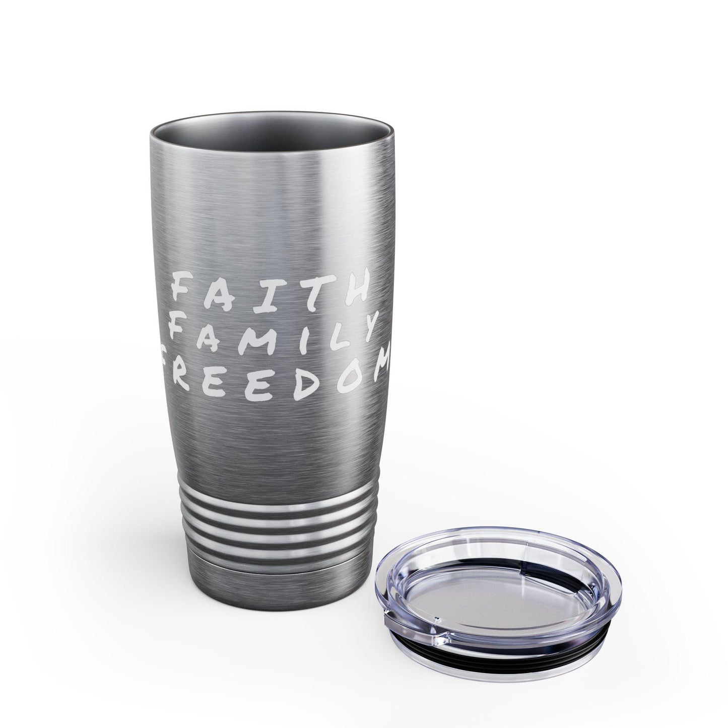 Faith, Family, Freedom Tumbler: 20oz Insulated Stainless Steel Travel Mug
