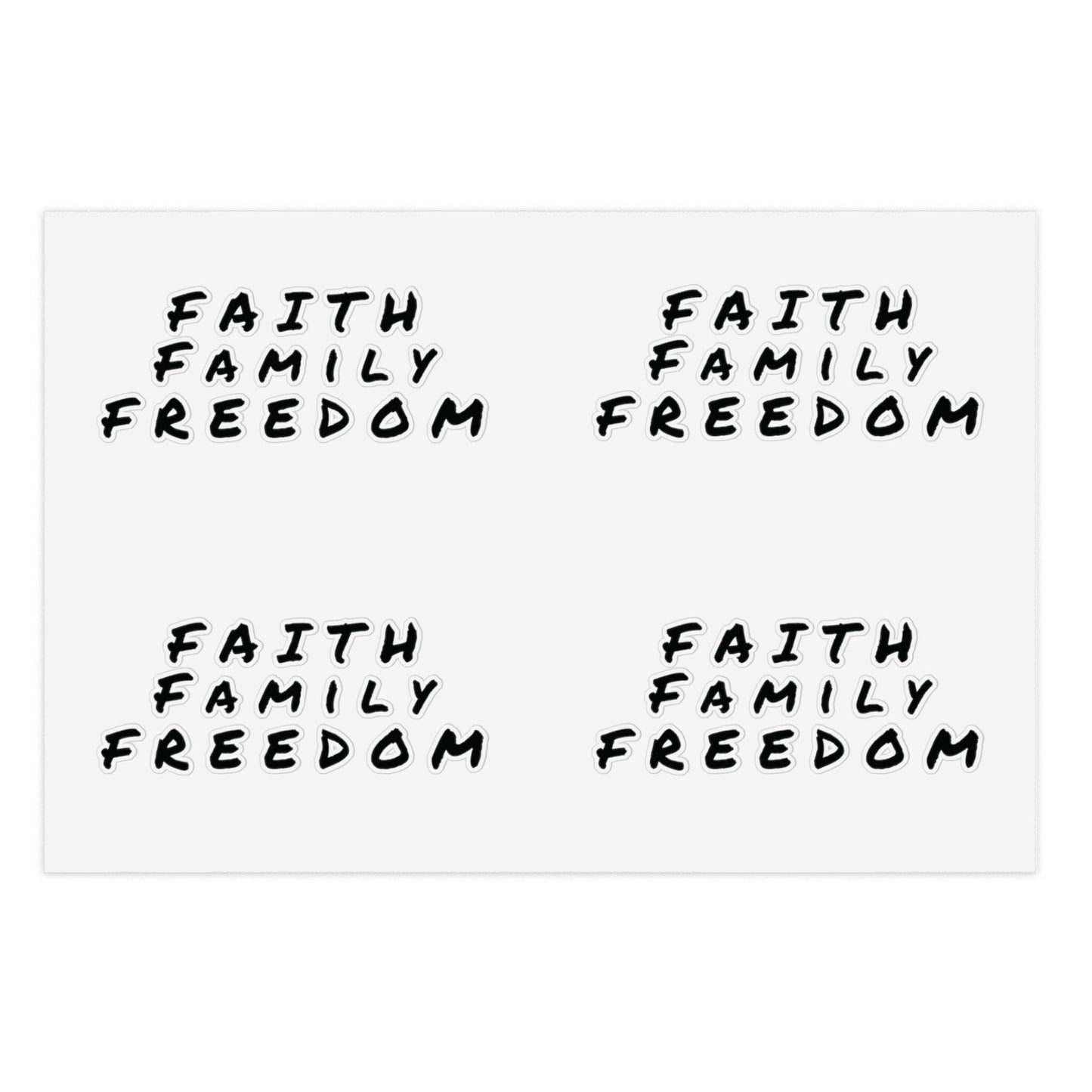 Faith Family Freedom Sticker Sheet Bundle - Inspirational Decals, Motivational Sticker Pack, Clear Vinyl Stickers