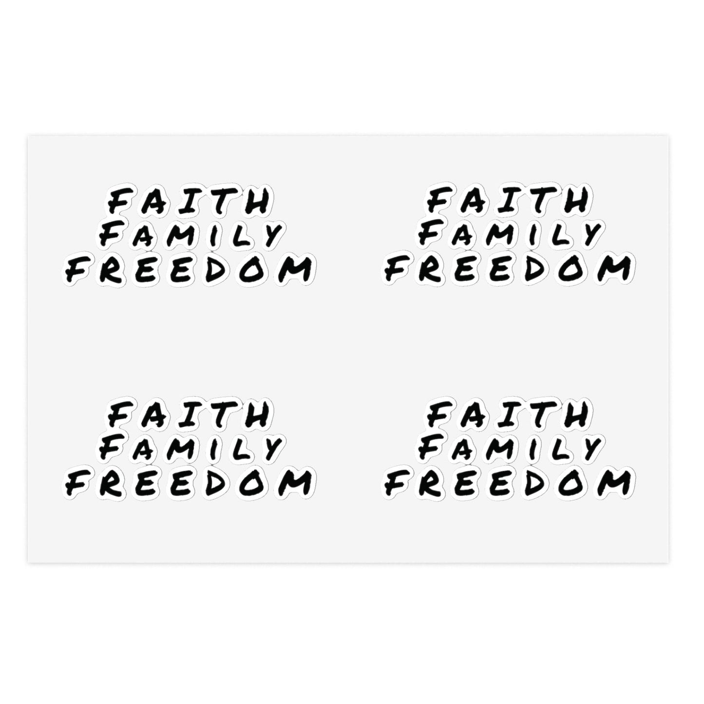 Faith Family Freedom Sticker Sheet Bundle - Inspirational Decals, Motivational Sticker Pack, Clear Vinyl Stickers