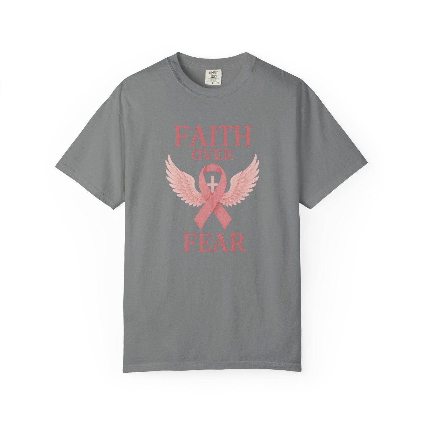 Faith Over Fear Unisex T-Shirt, Inspirational Shirt, Breast Cancer Awareness Tee, Gift for Support, Everyday Casual Wear